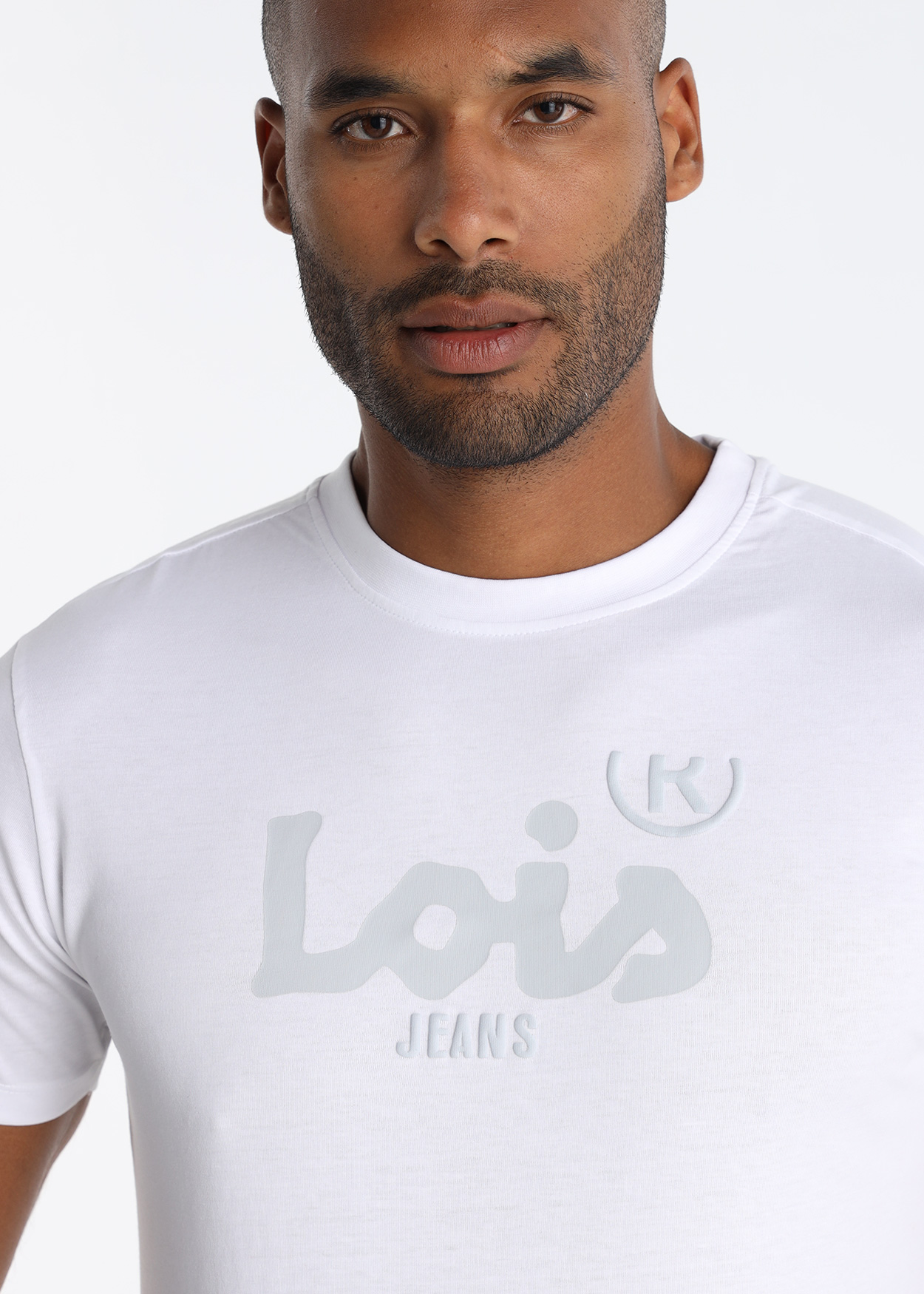 T-Shirt básica logo Lois Homem Branco