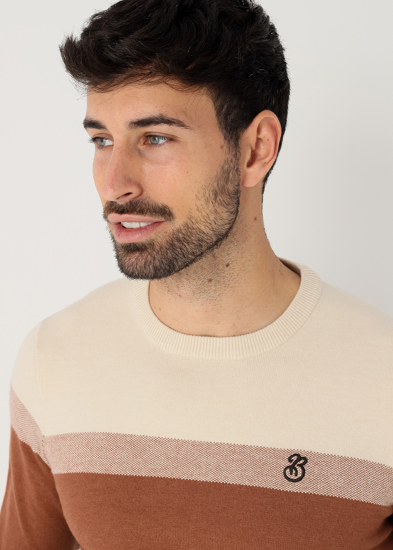 Camisola Riscas Castanho