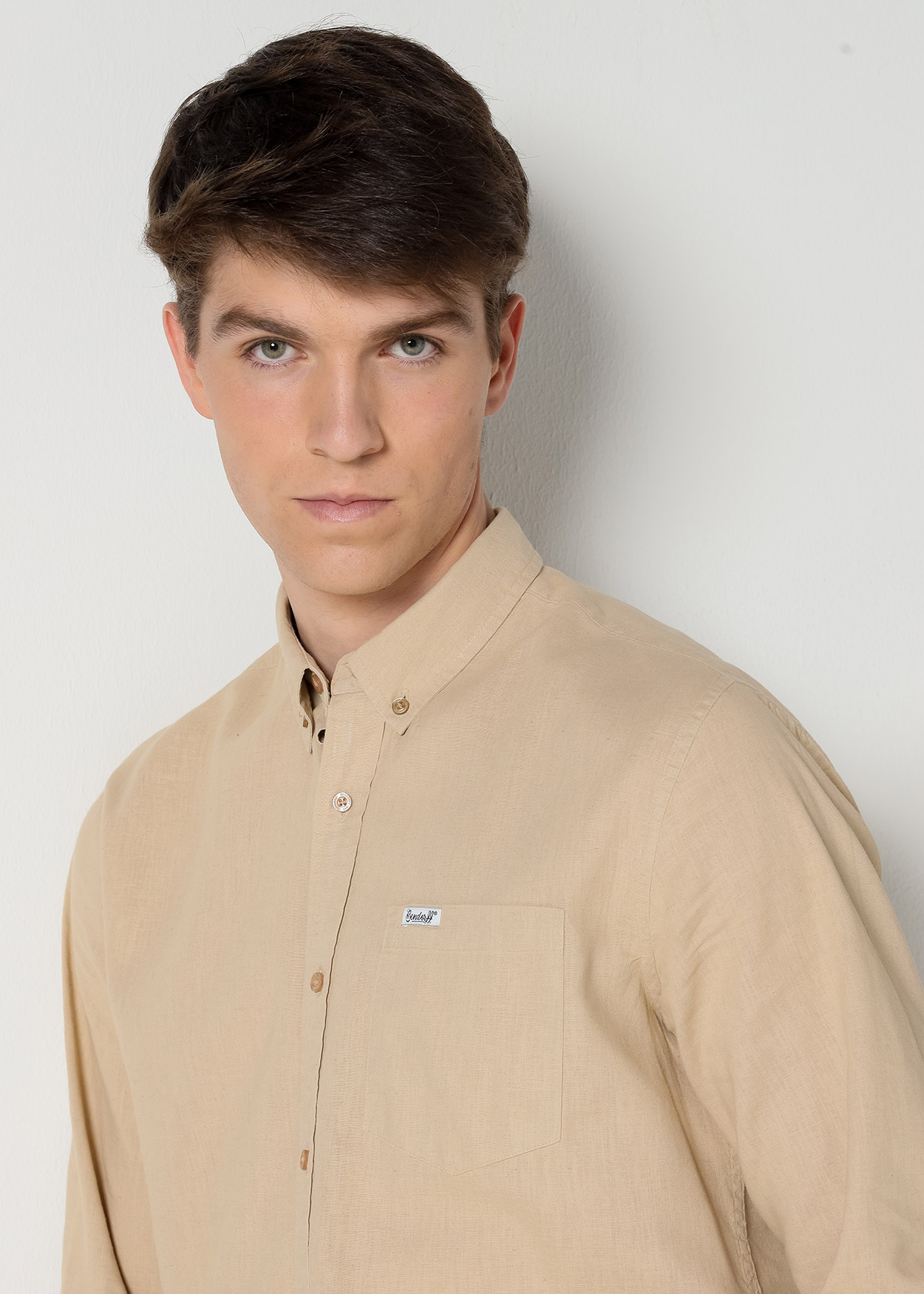 Camisa de manga comprida Bege