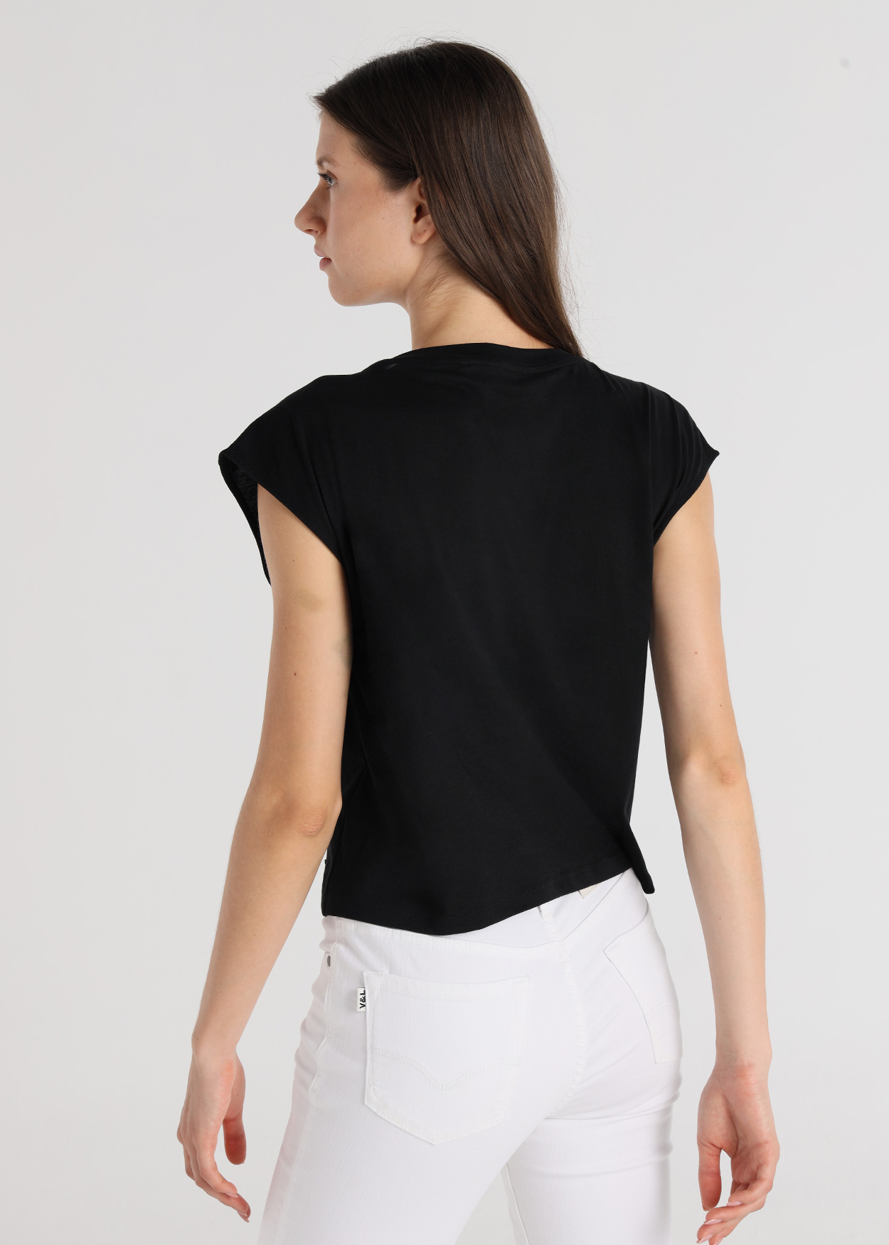 T-Shirt com nó Senhora Preto