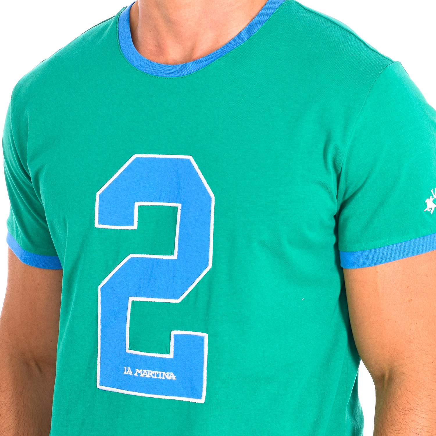 T-Shirt Homem Verde e Azul