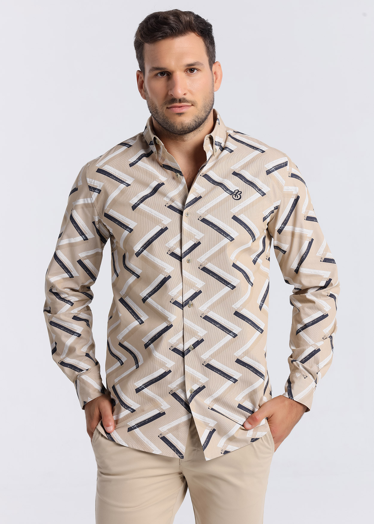 Camisa de manga comprida Castanho