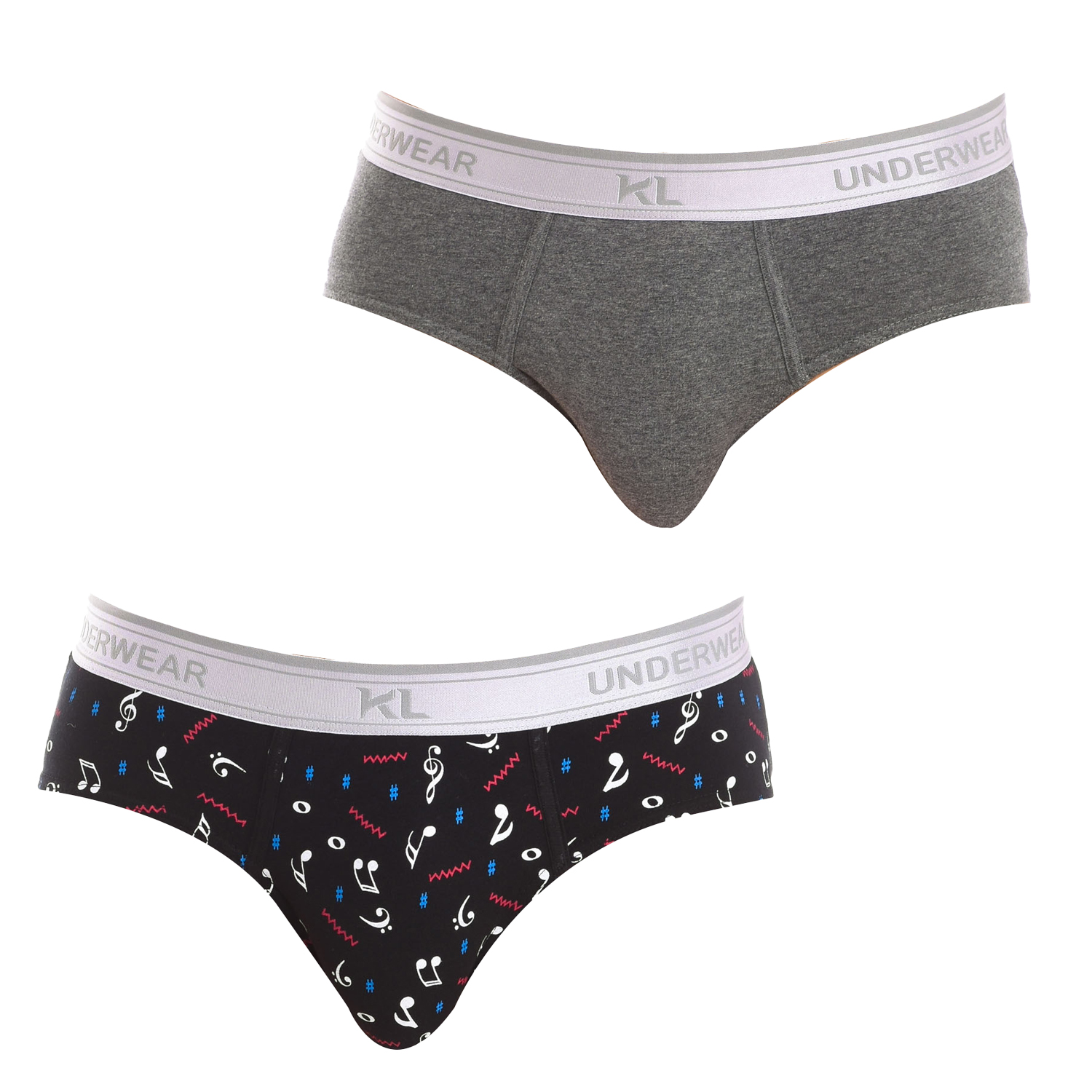 Pack 2 Slips Preto-Cinzento