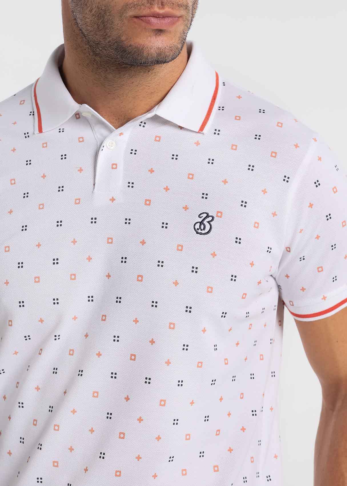 Pólo manga curta em malha Branco