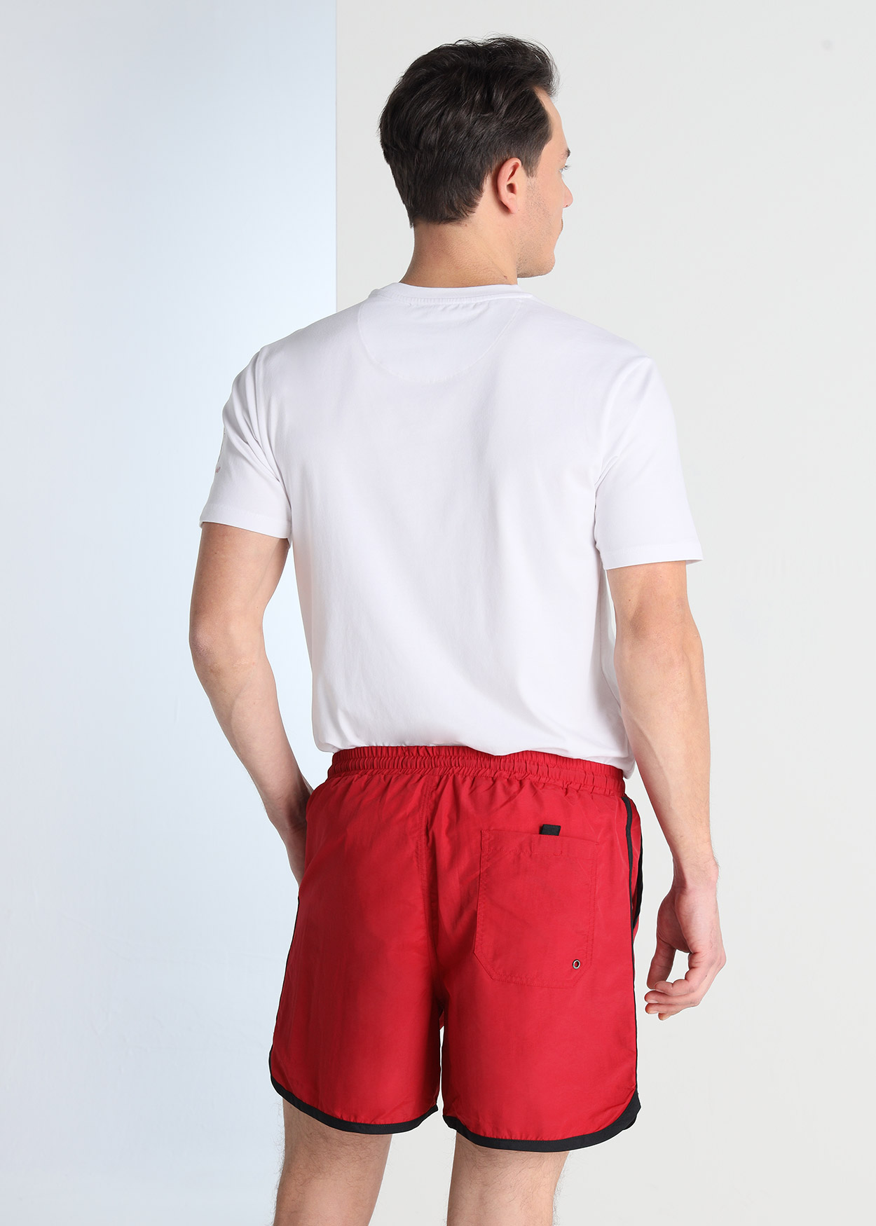 Calções de Banho Homem Vermelho