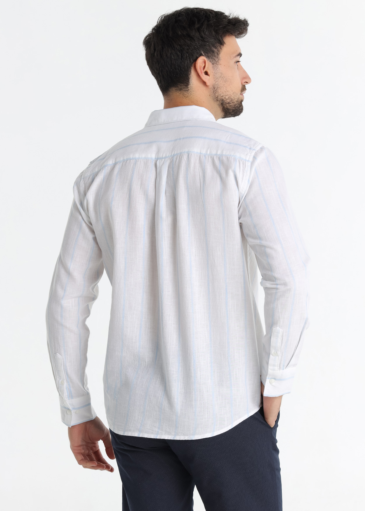 Camisa de manga comprida Homem Azul