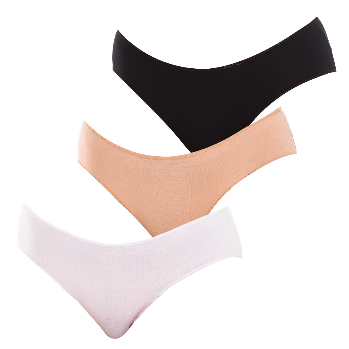 Pack 3 Cuecas Branco-Bege-Preto