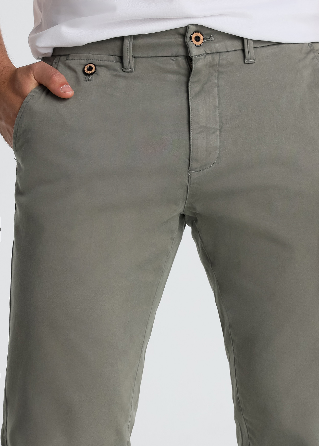 Calças Chino Slim Homem Cinza