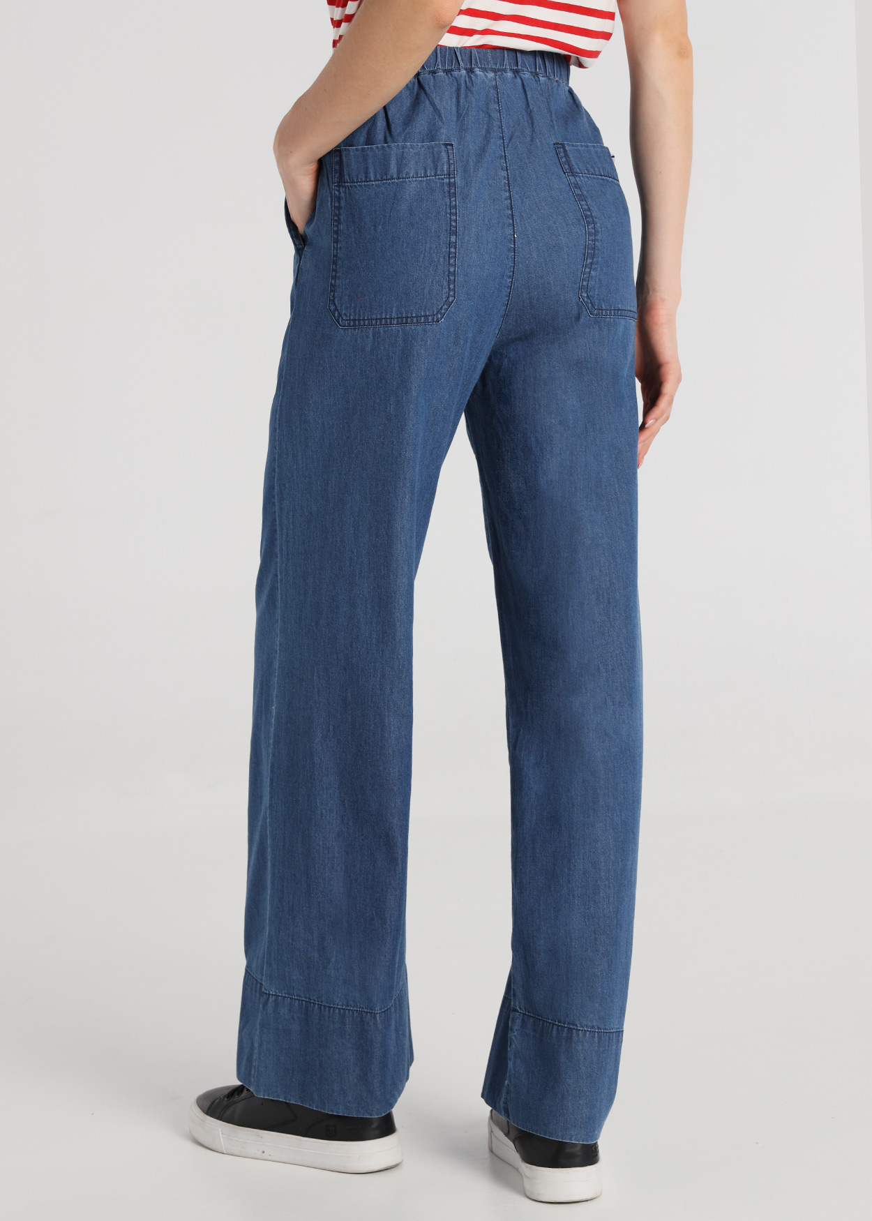 Calças de ganga largas Senhora Azul