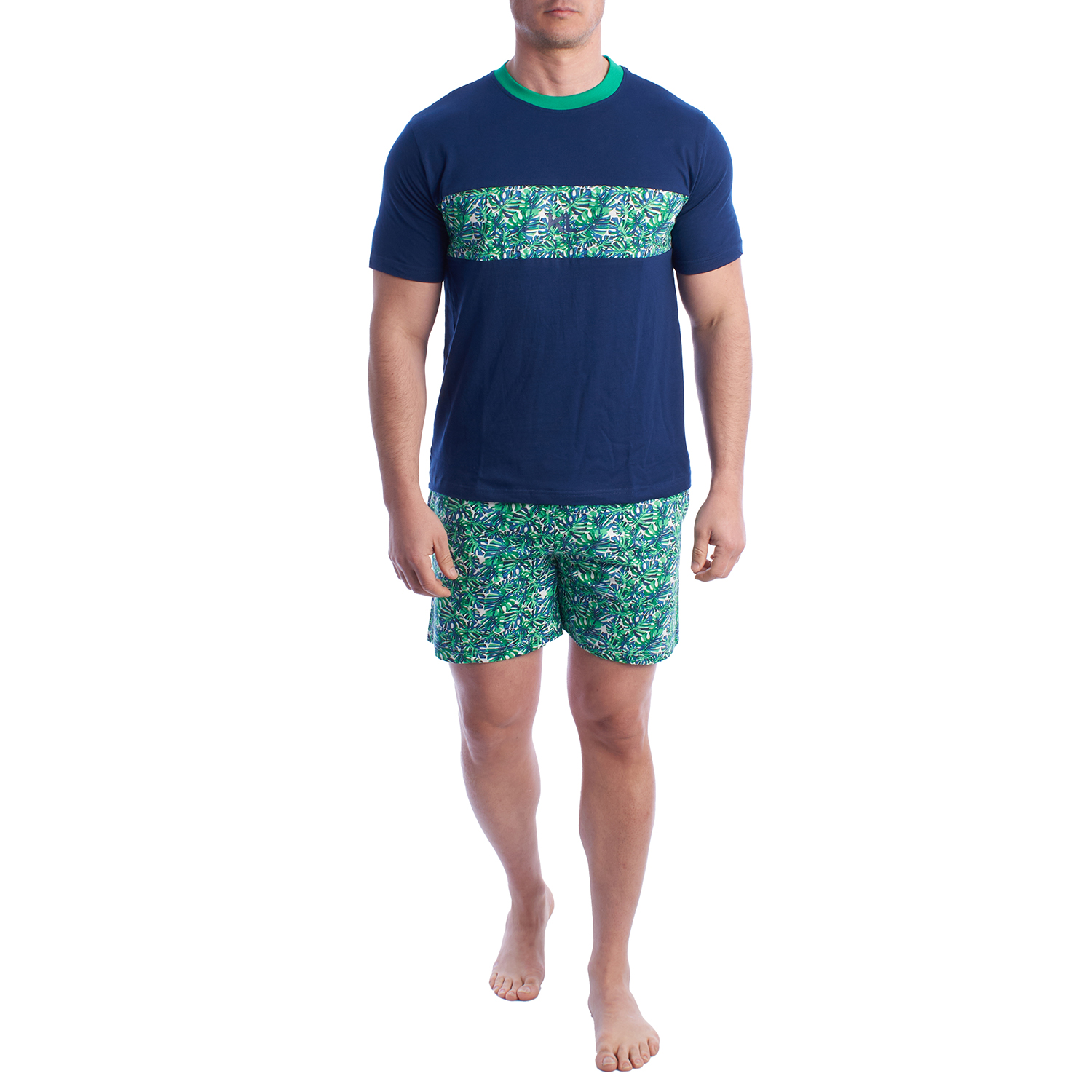 Pijama de Manga Curta Azul Escuro