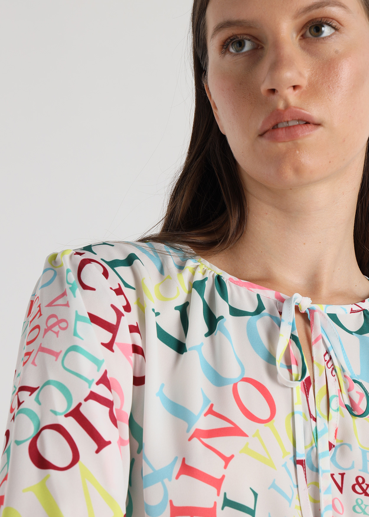 Blusa com laço Senhora Multicolorido