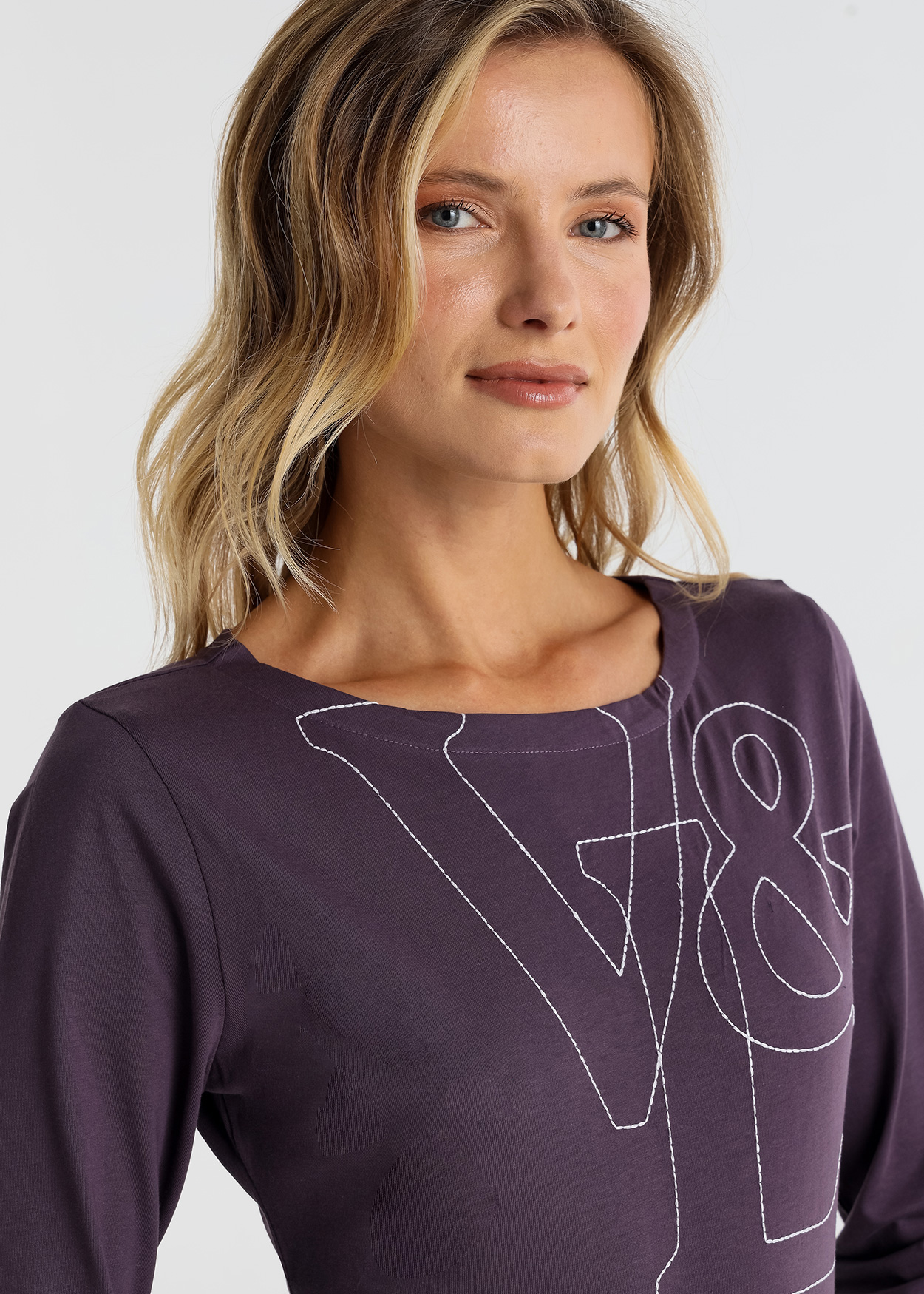 Camisola mangas 3/4 Senhora Lilás