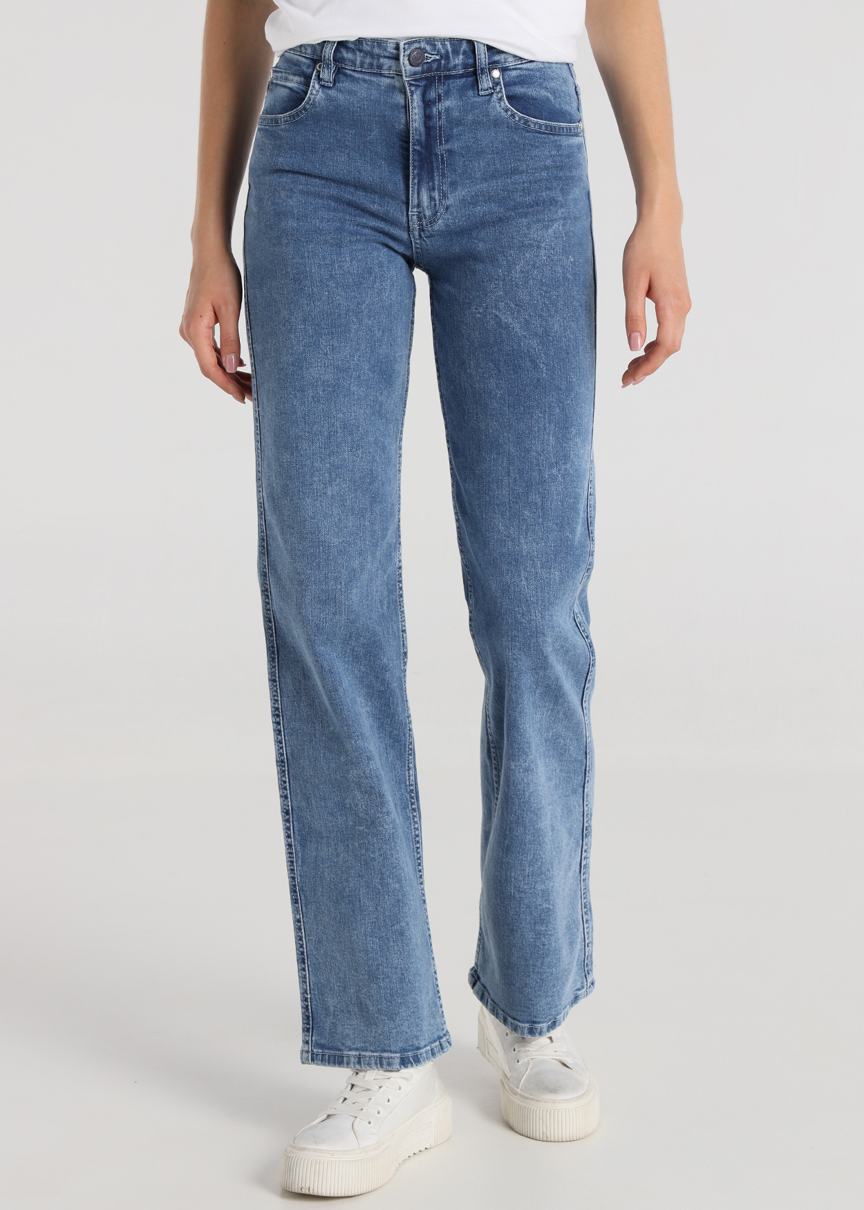 Calças de Ganga Reta Senhora Azul