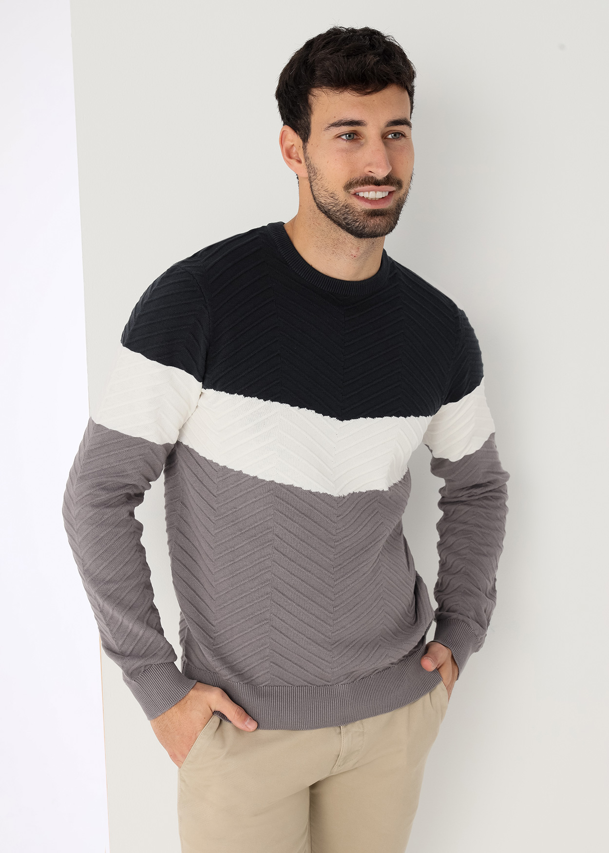 Camisola Malha Cinzento