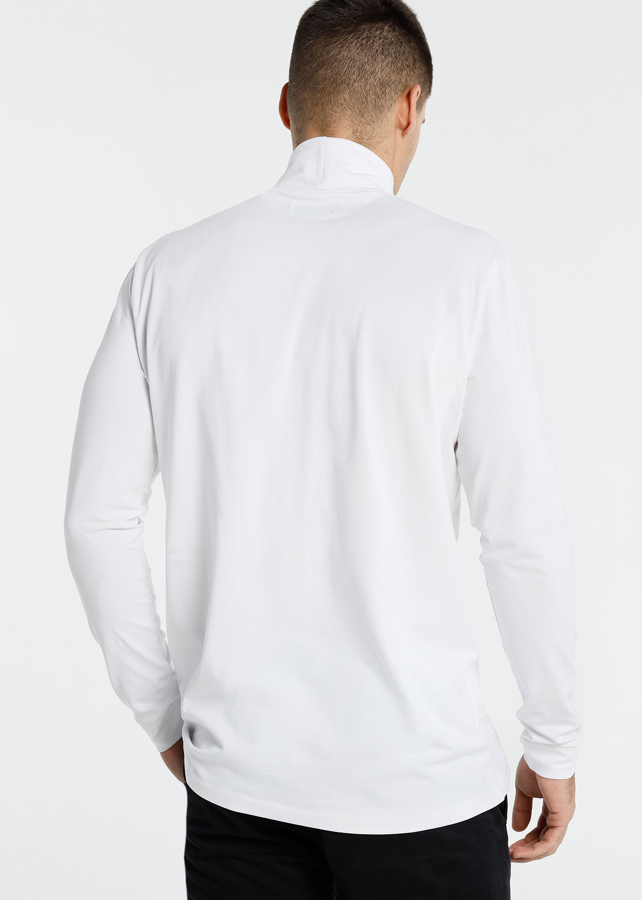 Camisola básica de gola alta Branco
