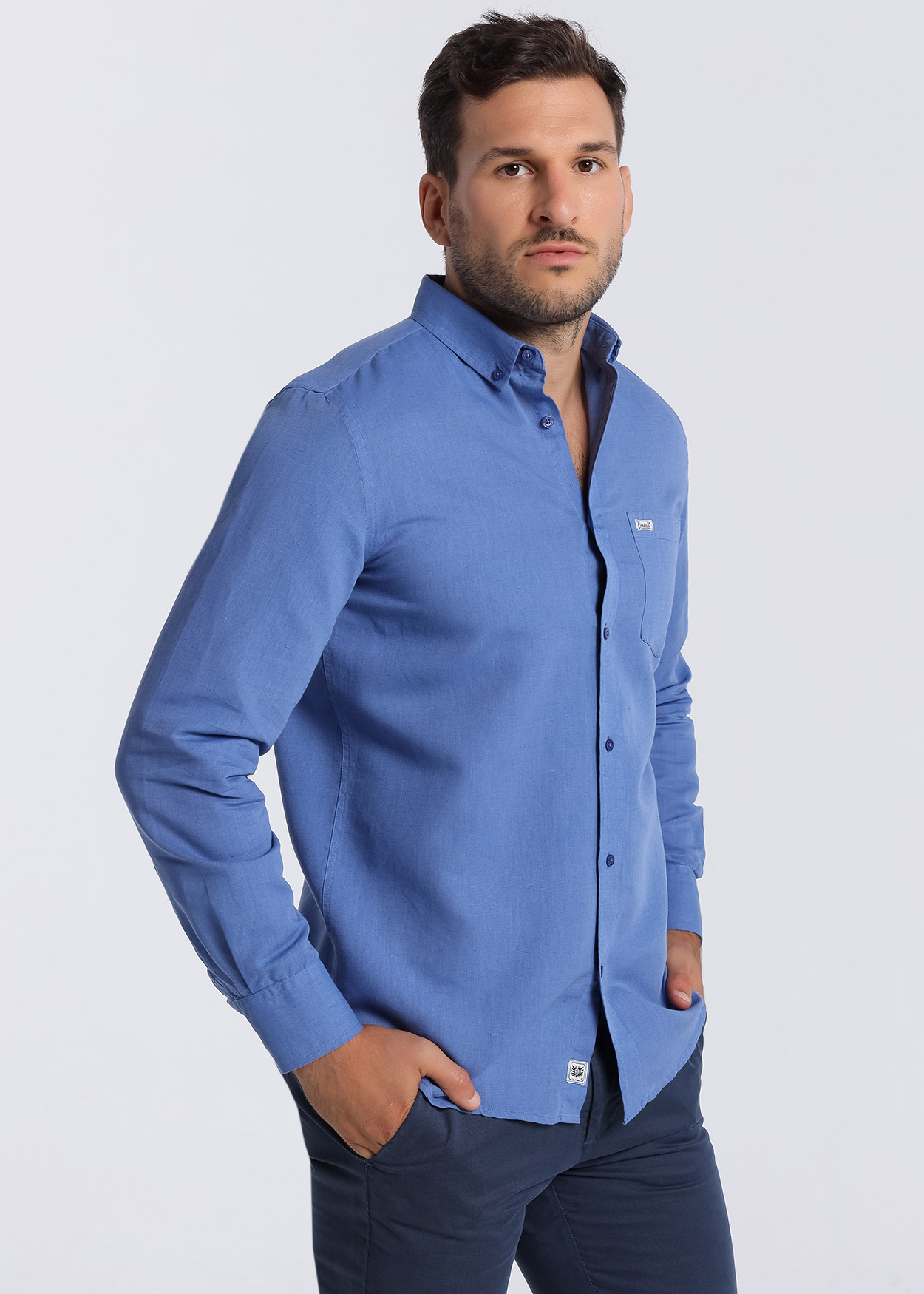 Camisa de manga comprida Azul