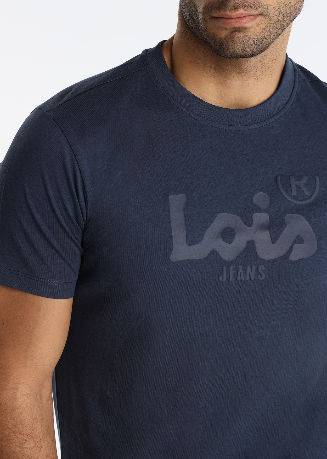 T-Shirt básica logo Lois Homem Azul