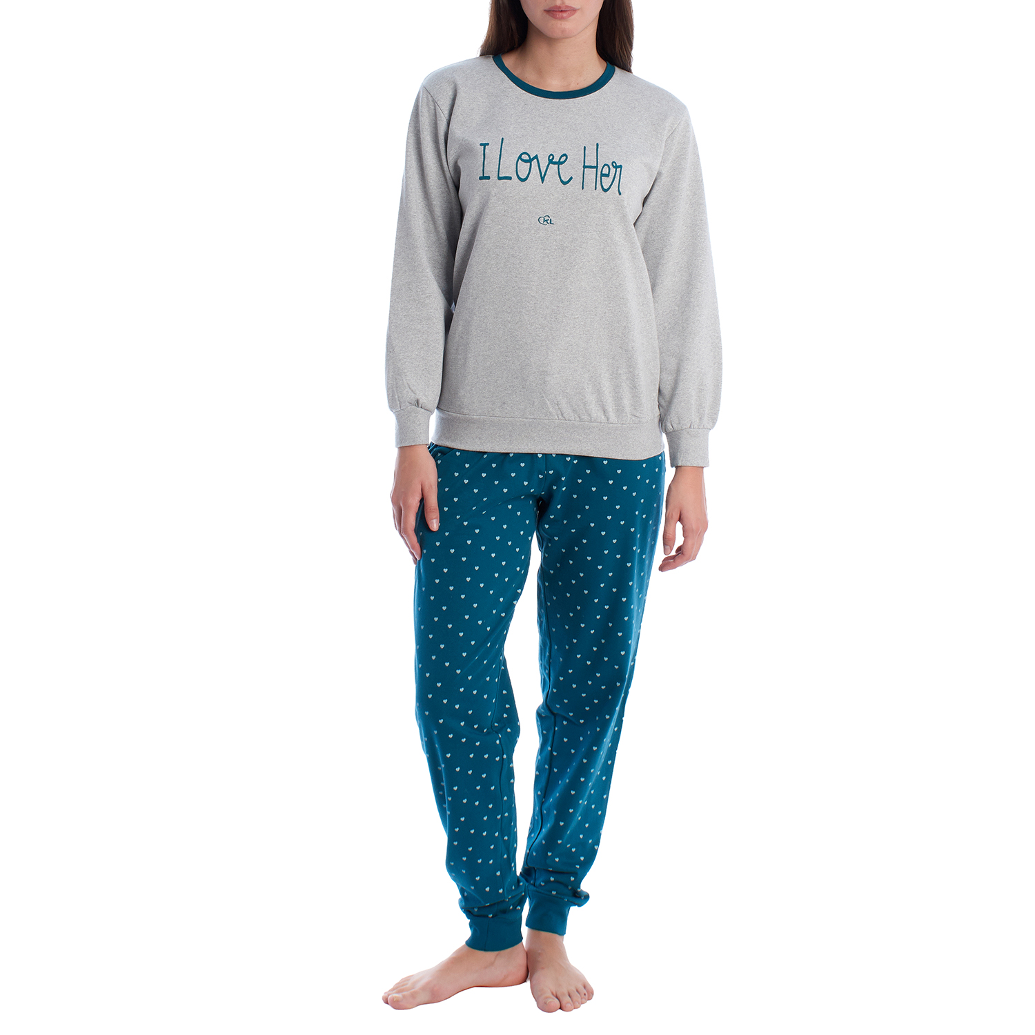 Pijama de Manga Comprida Verde Esmeralda