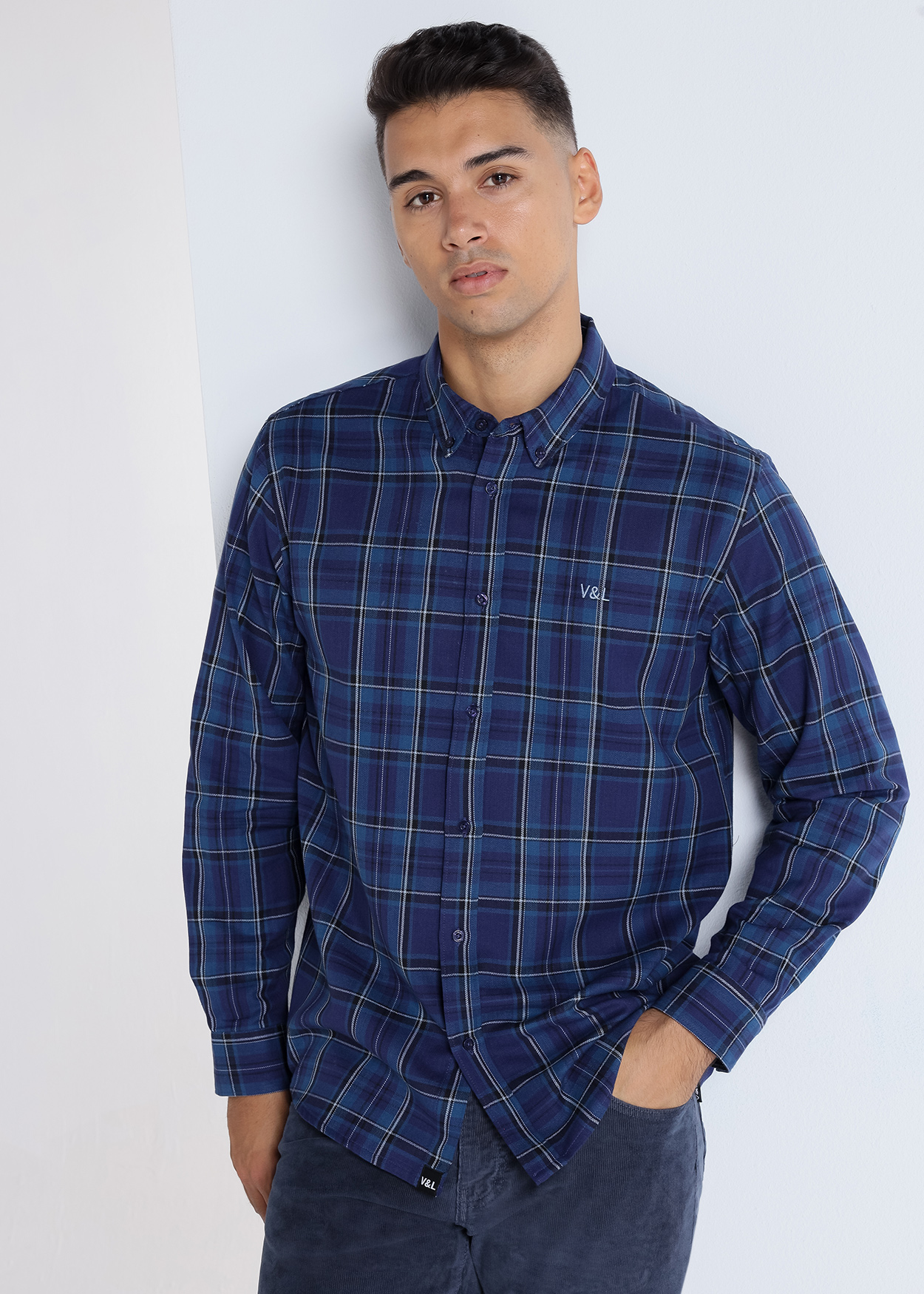 Camisa de flanela xadrez Homem Multicolorido