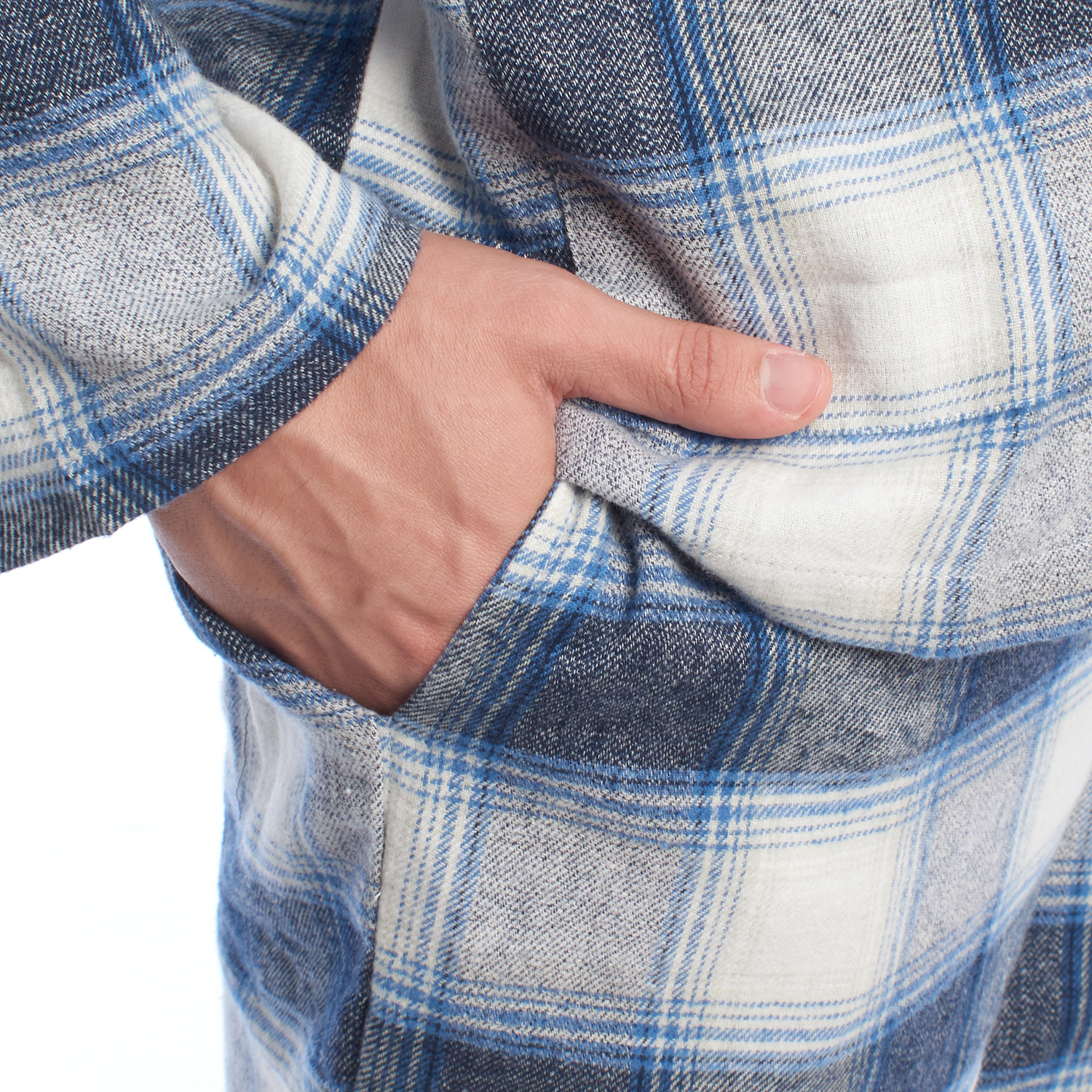 Pijama de Manga Comprida Azul-Branco 