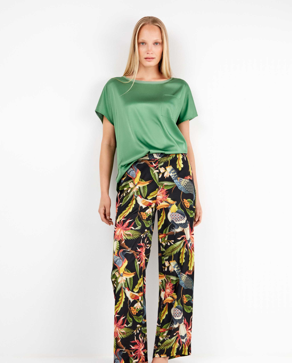 Calças de cetim Tropical MultiCor