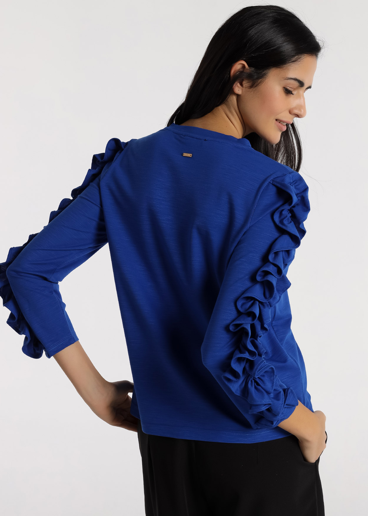 Blusa de manga comprida Senhora Azul