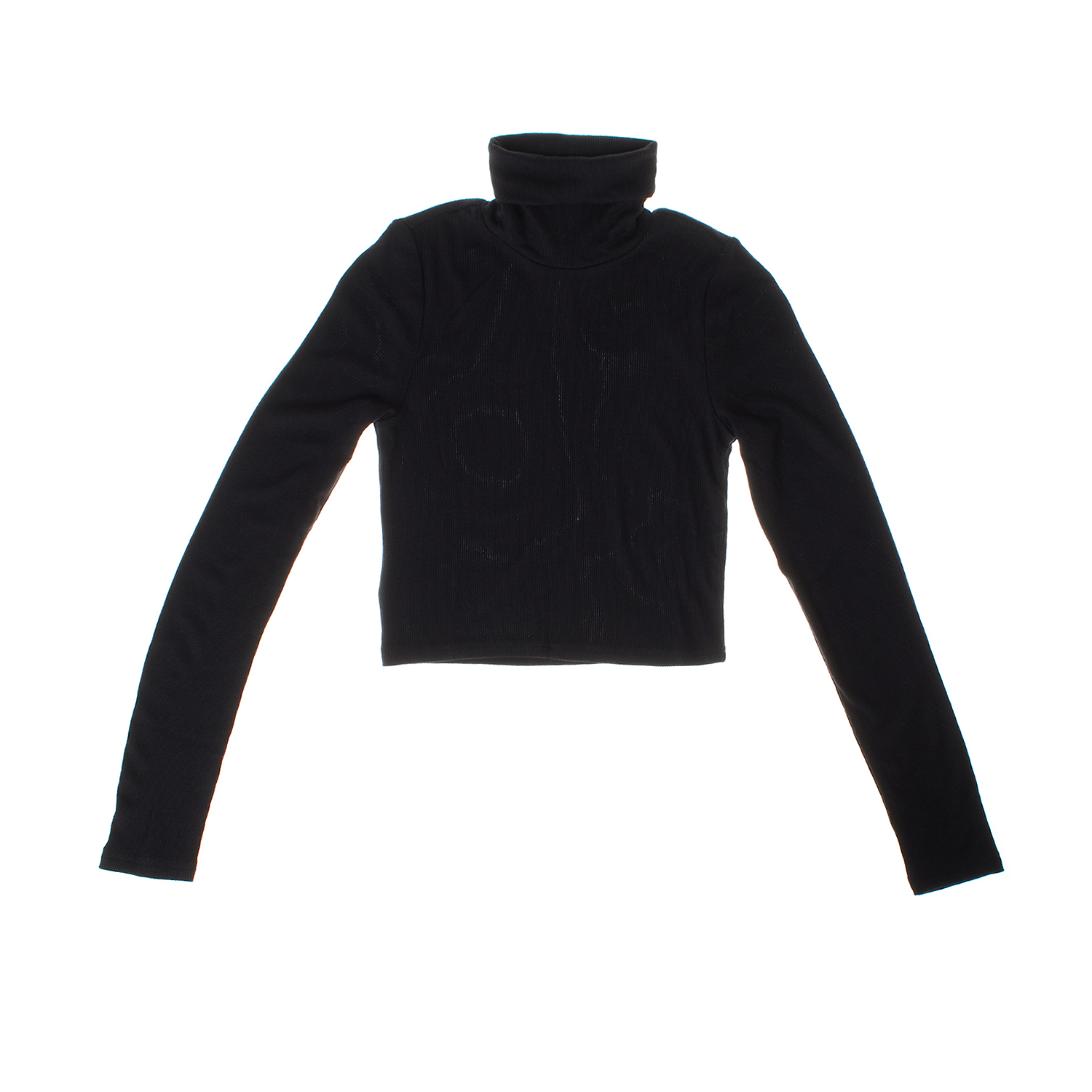 Camisola de Gola Alta Cropped Menina Preto