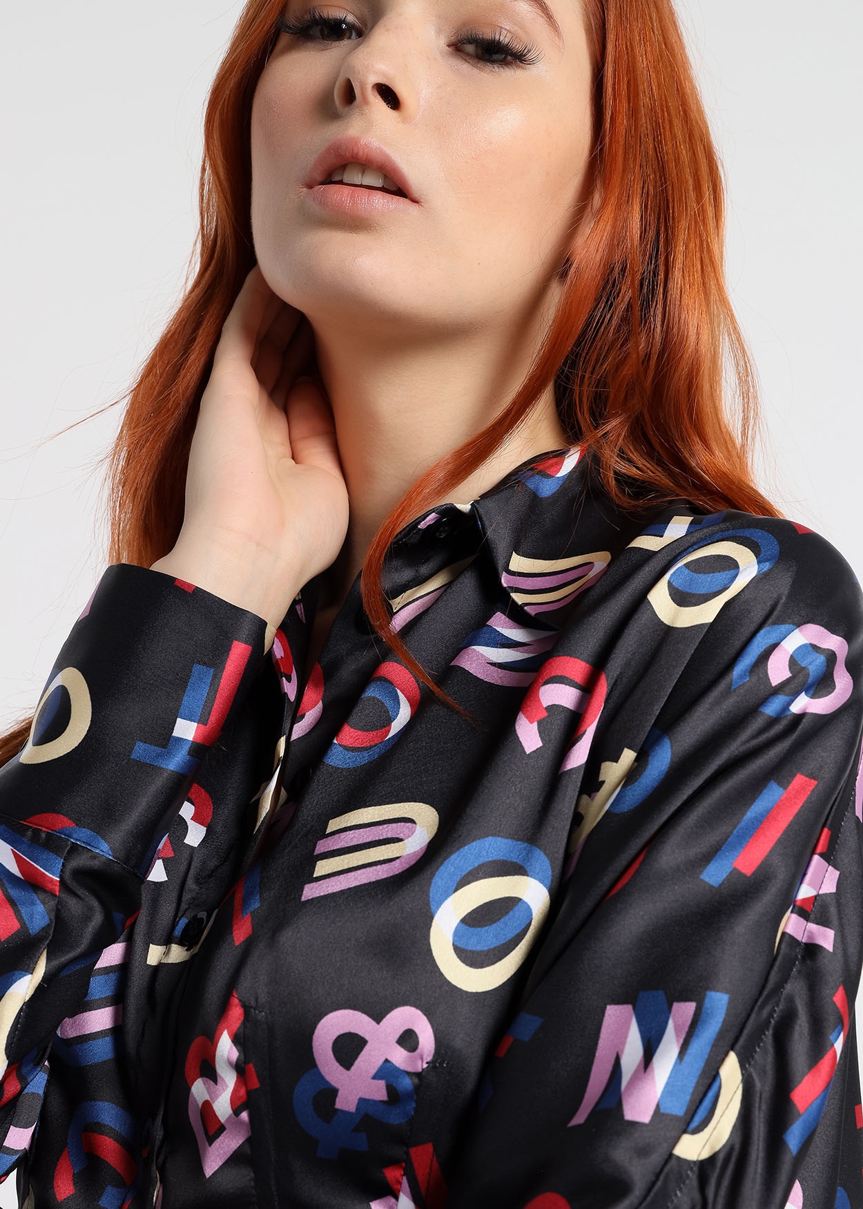 Vestido Comprido de cetim Senhora Multicolorido