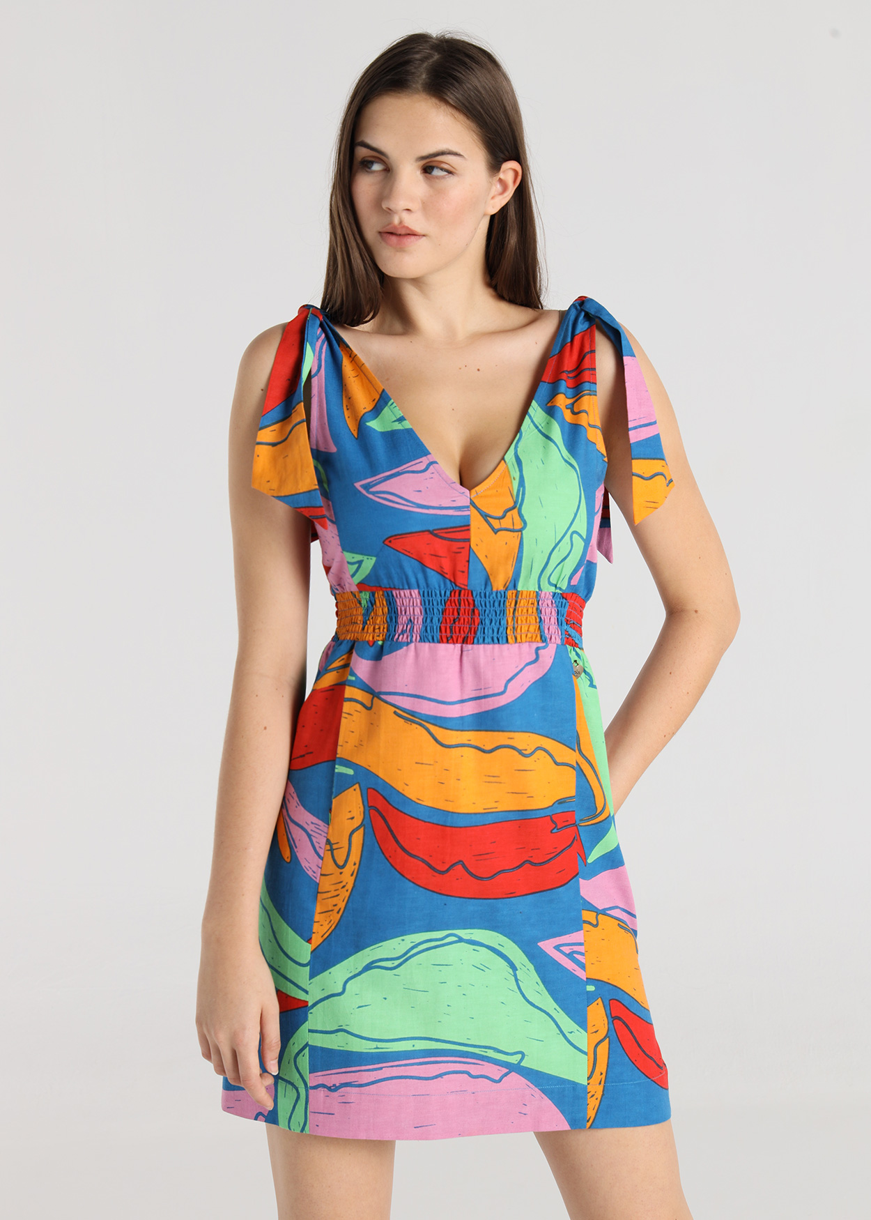 Vestido Curto Senhora Multicolorido