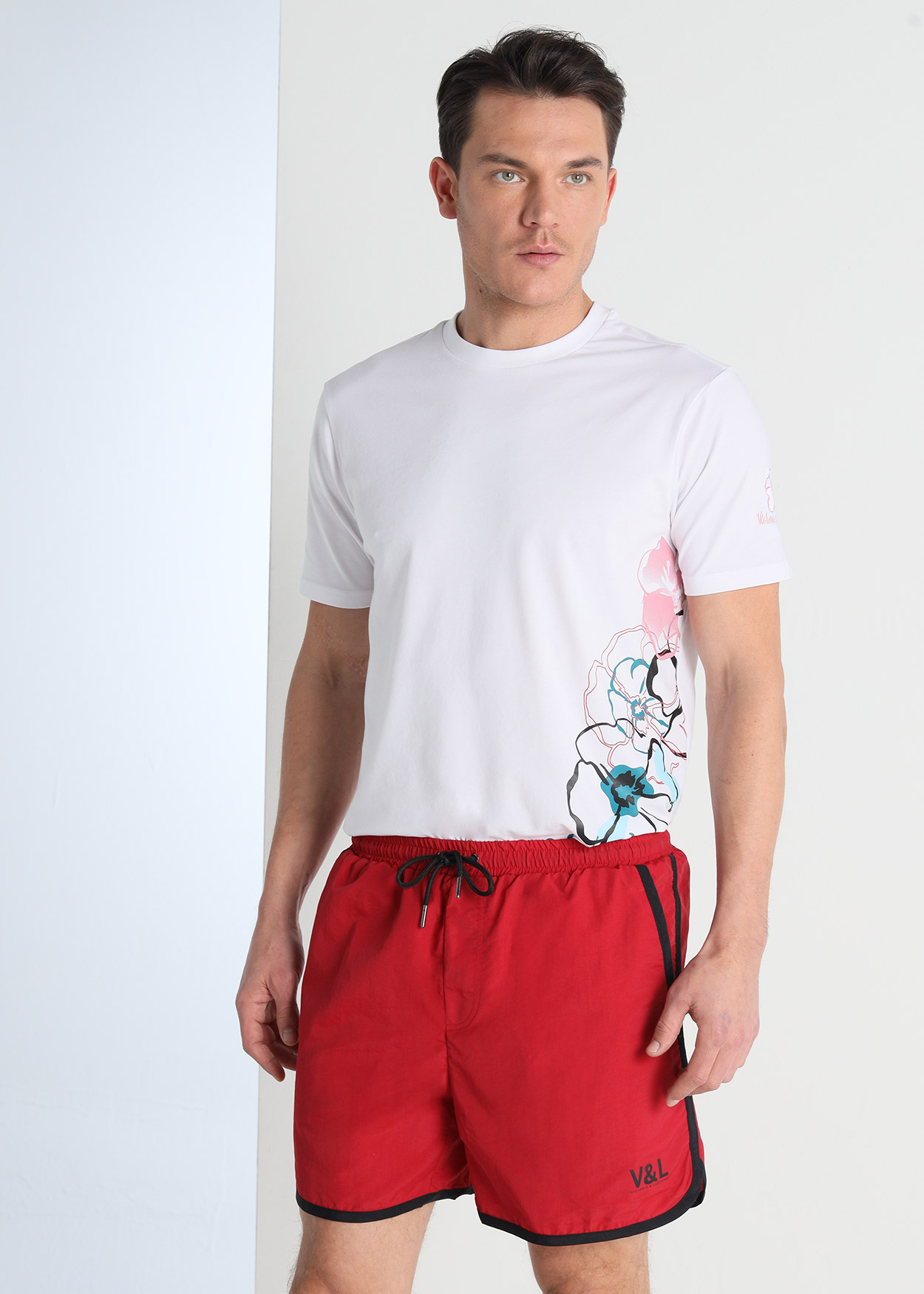 Calções de Banho Homem Vermelho