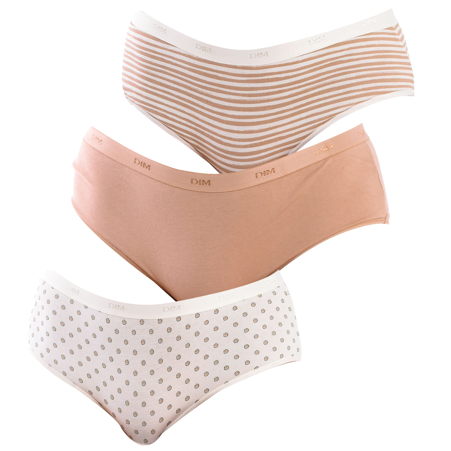 Pack 3 Culottes Senhora Castanho Branco