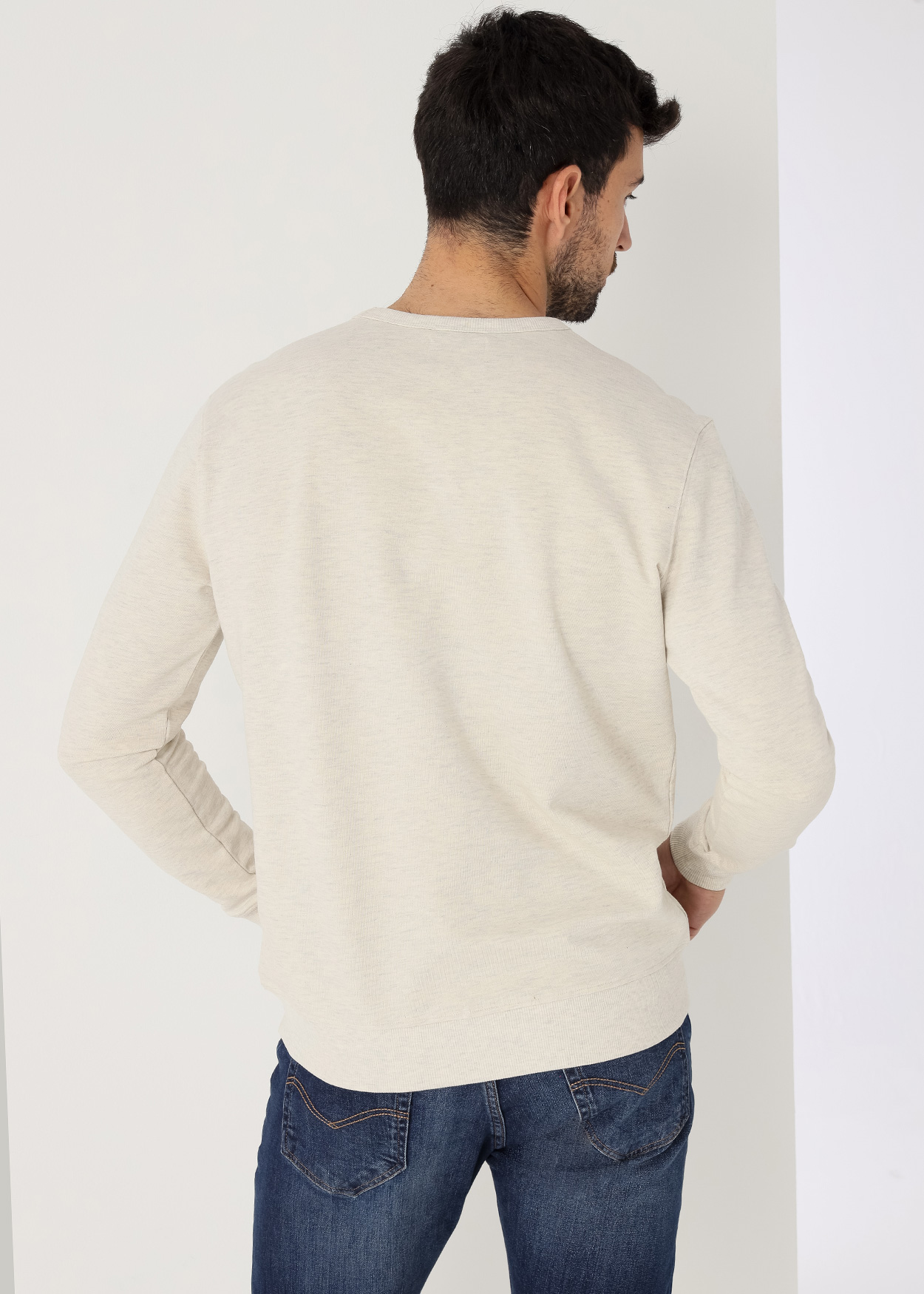 Sweatshirt e gola redonda Cinzento