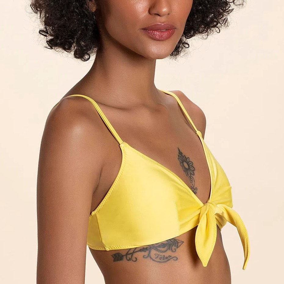 Top Biquini Liso Coordenado Amarelo