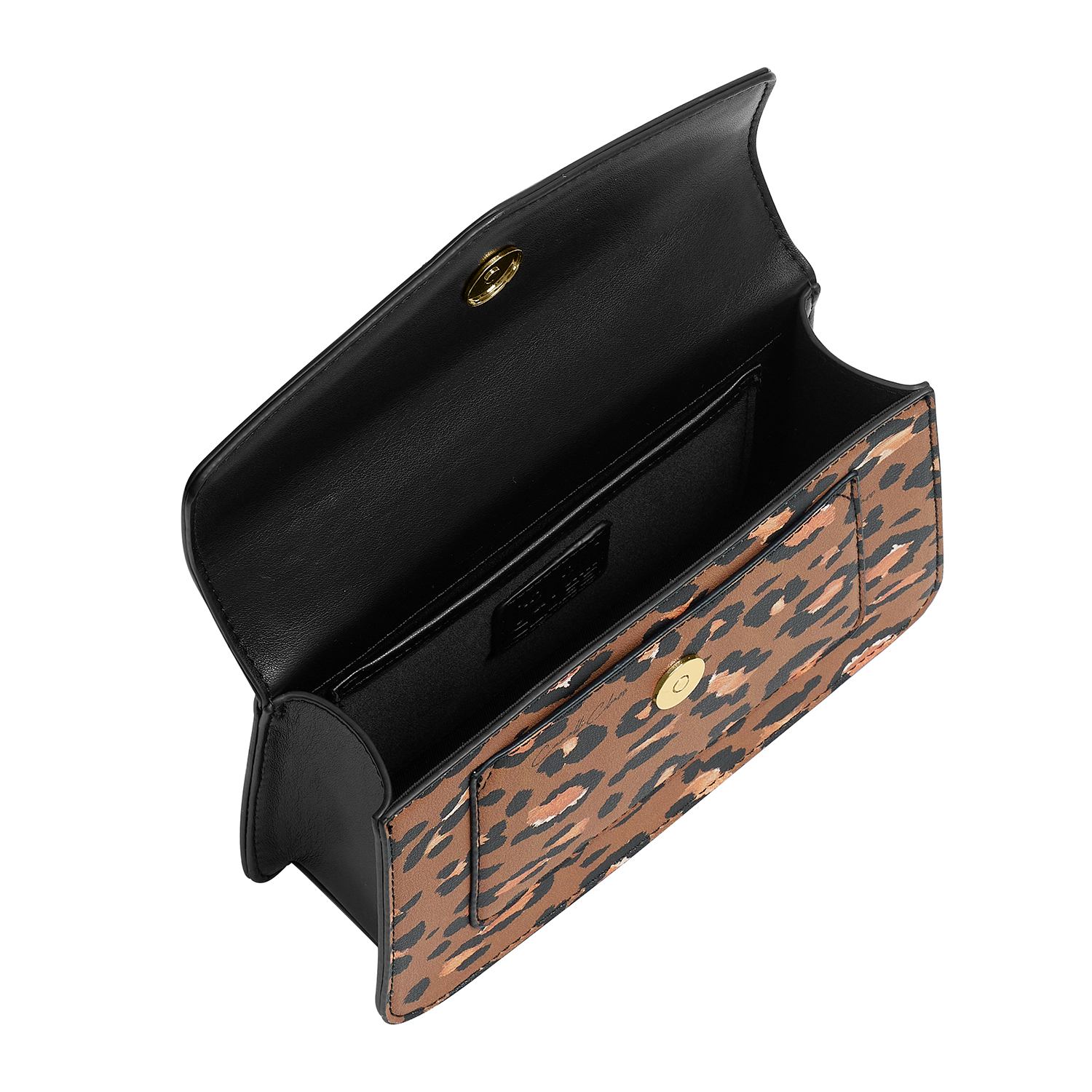 Mala Senhora Preto e Castanho com Padrão Leopardo