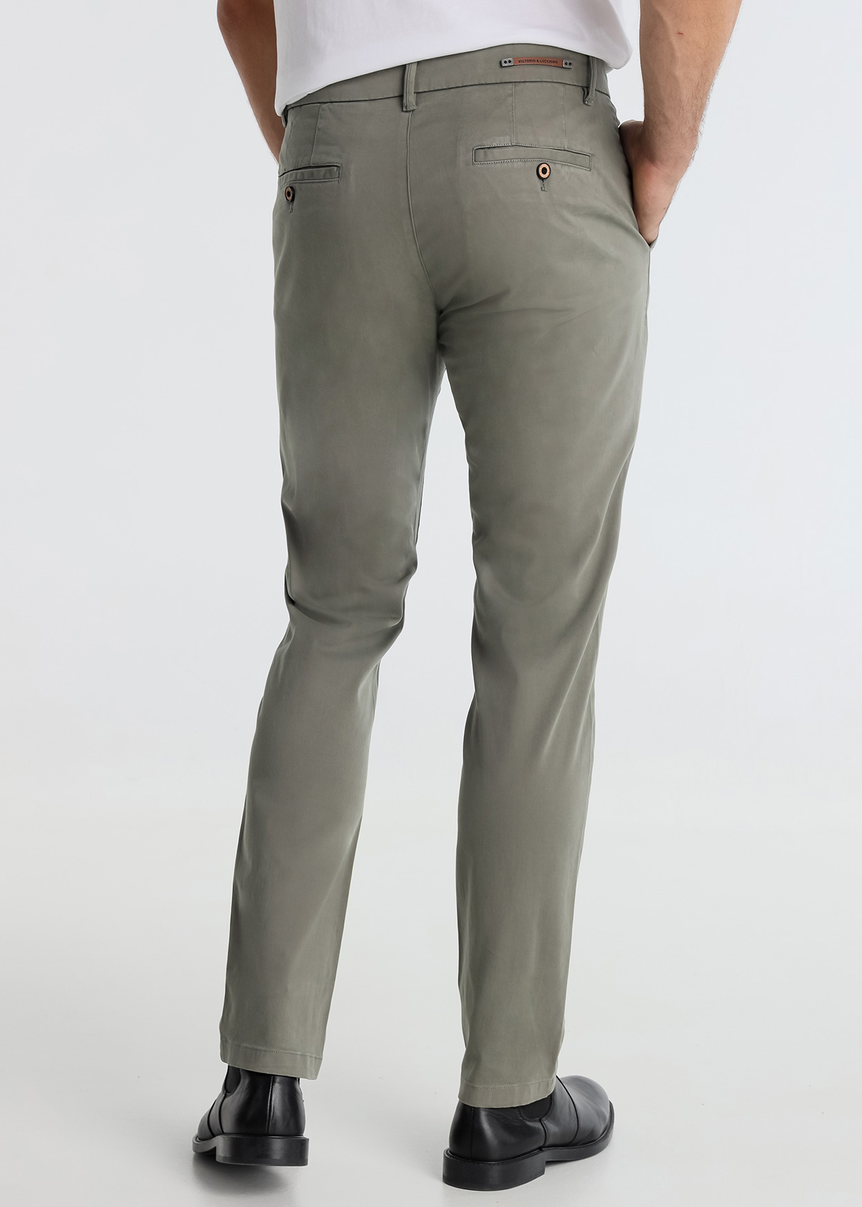 Calças Chino Slim Homem Cinza