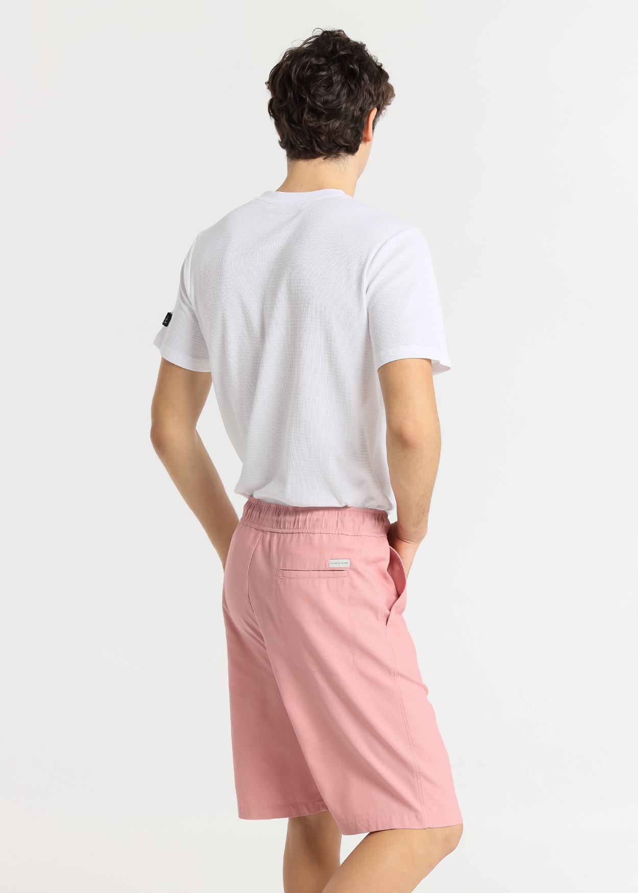 Calções chino de linho Homem Rosa