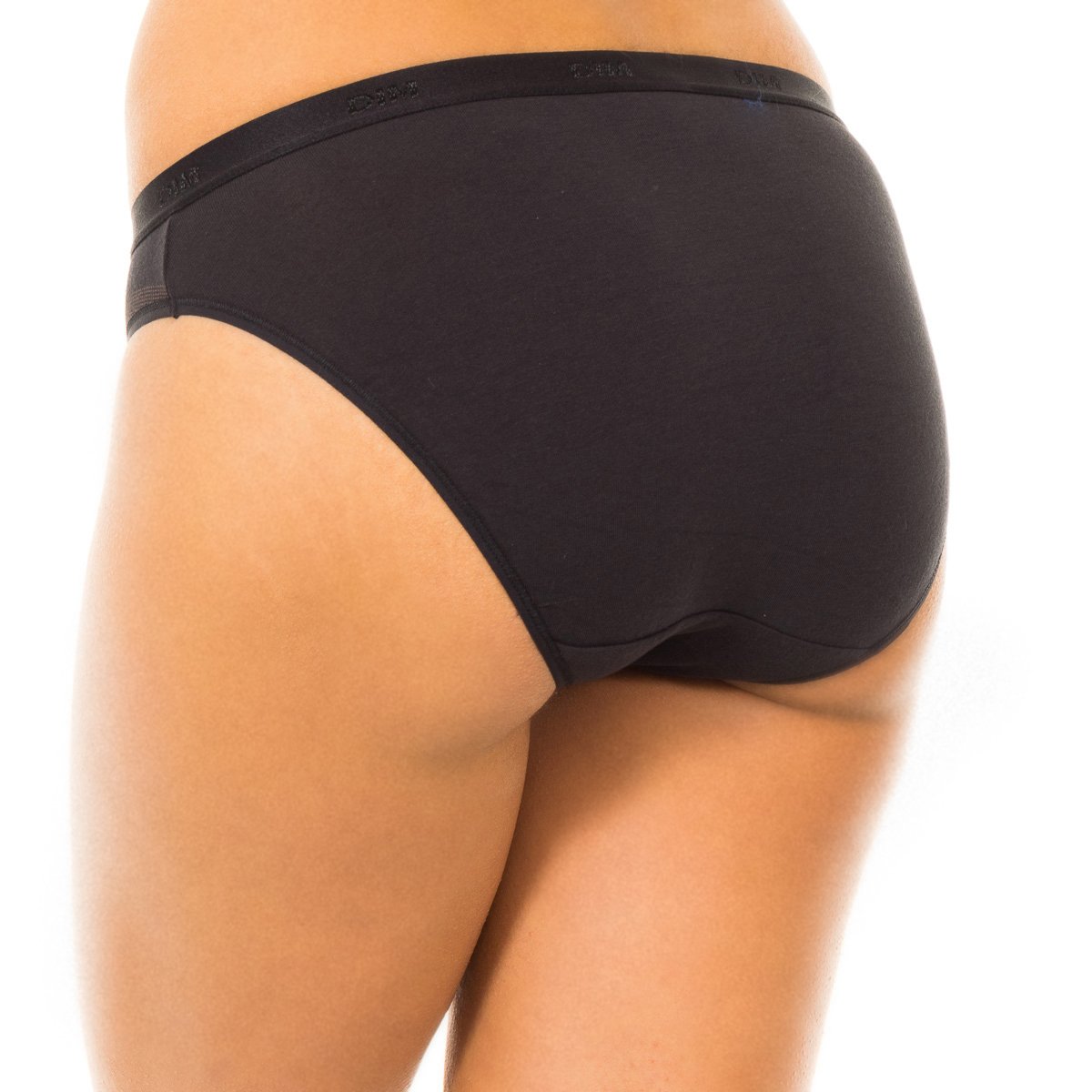Pack 3 Cuecas Senhora Cotton Stretch Preto e Cinzento