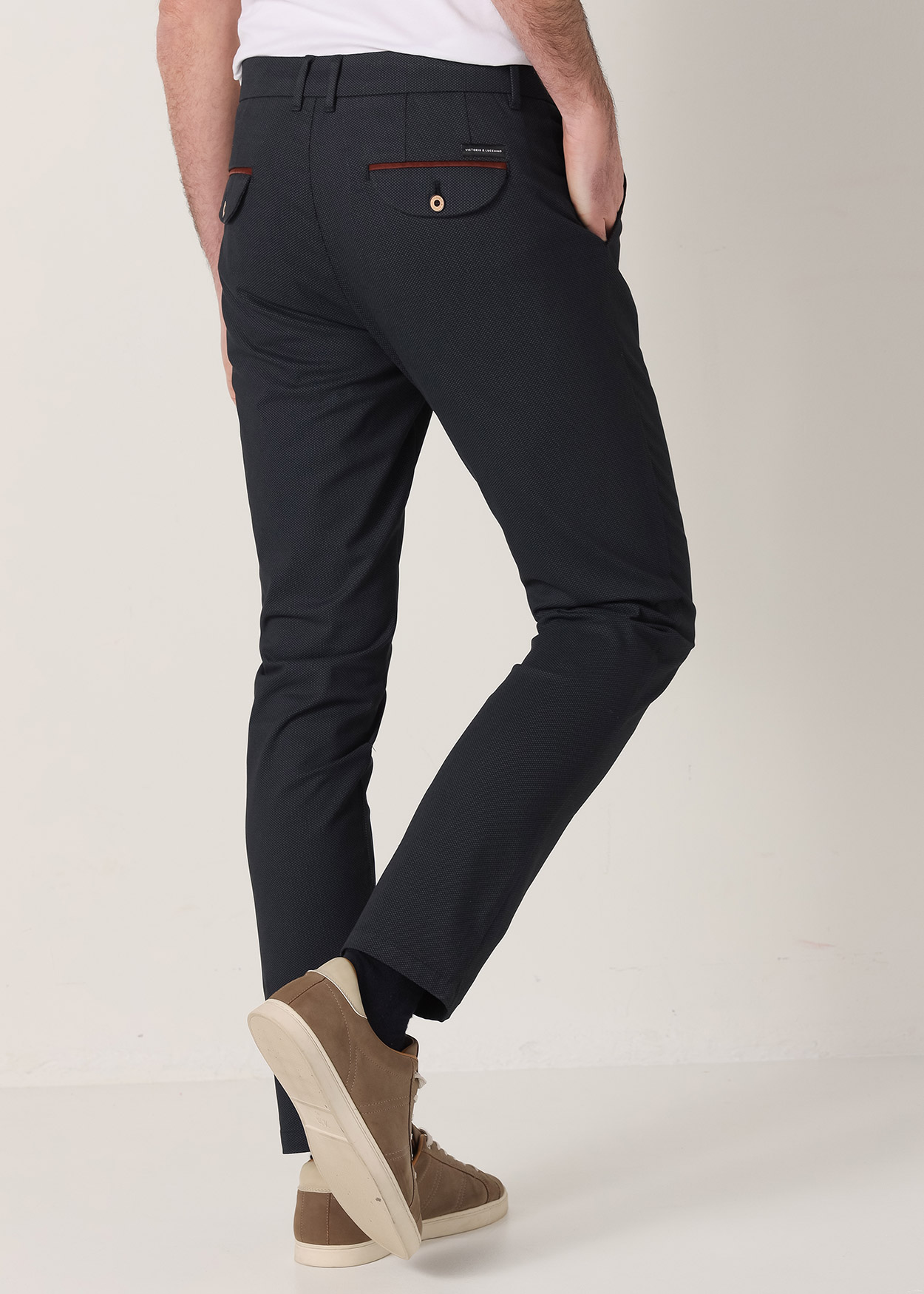 Calças Chino Slim Homem Azul