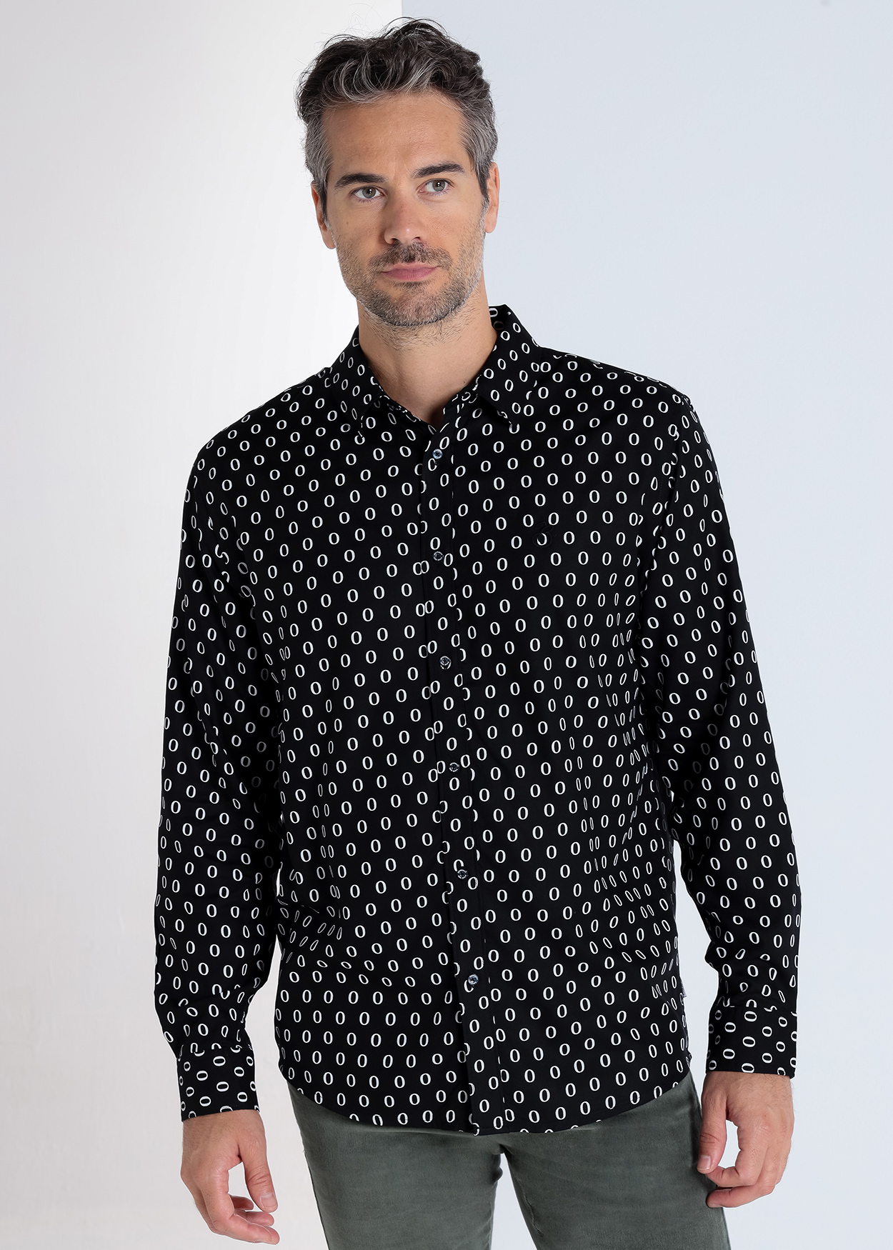 Camisa de manga comprida Preto