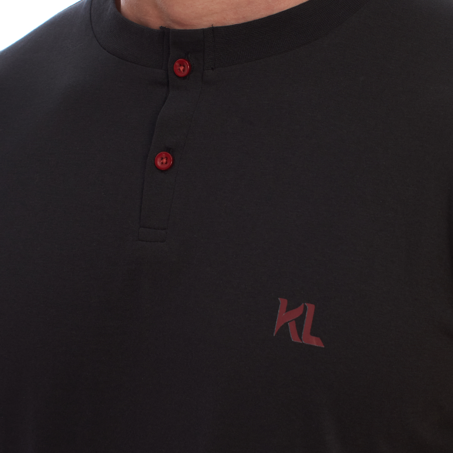 Pijama de Manga Comprida Preto-Vermelho