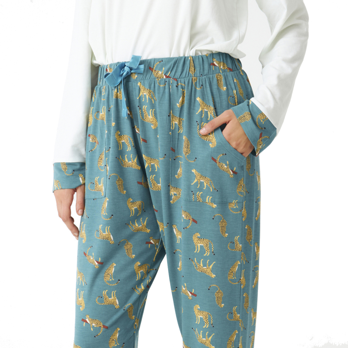 Pijama Senhora Manga Comprida Azul