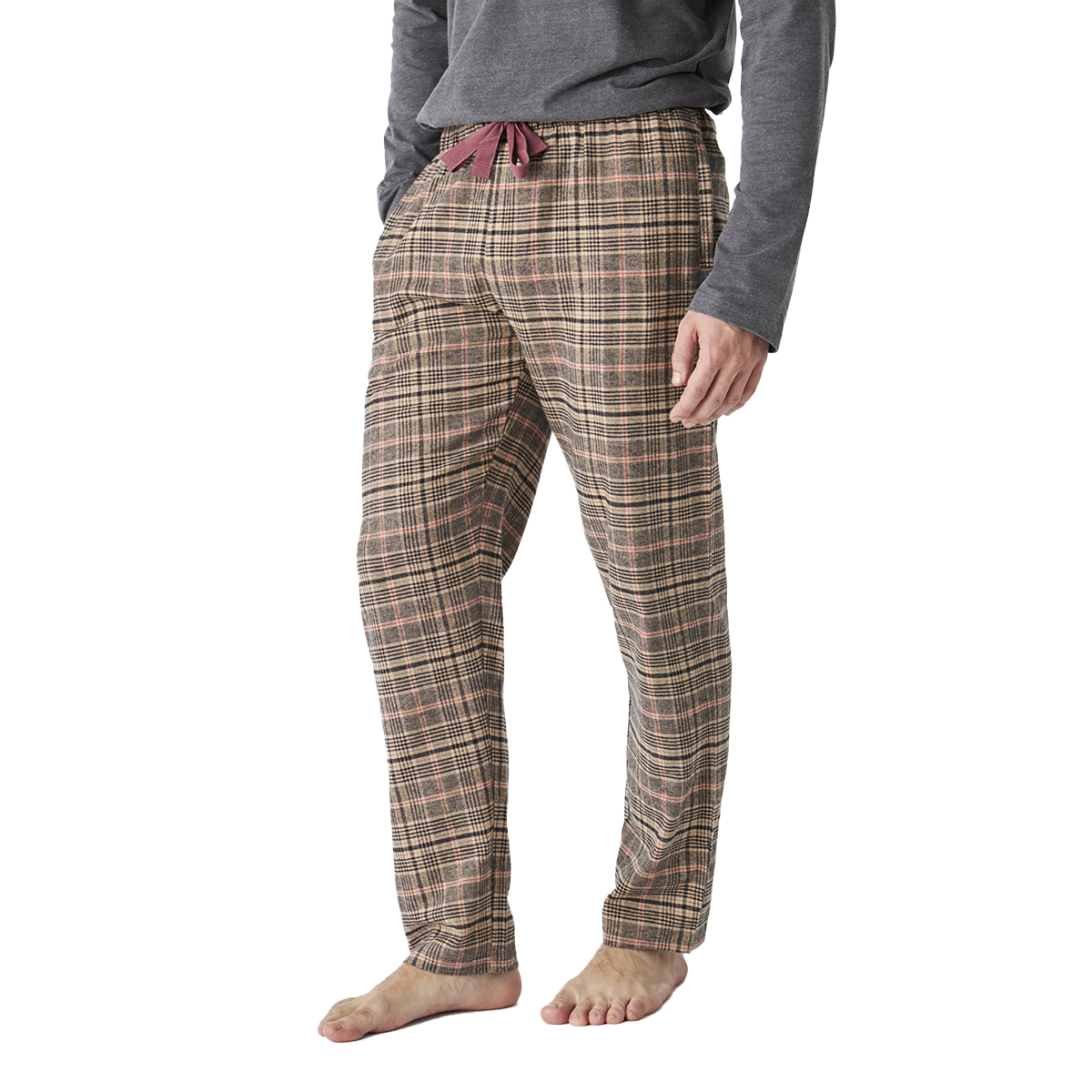 Pijama de Algodão Homem Manga Comprida Cinzento Escuro