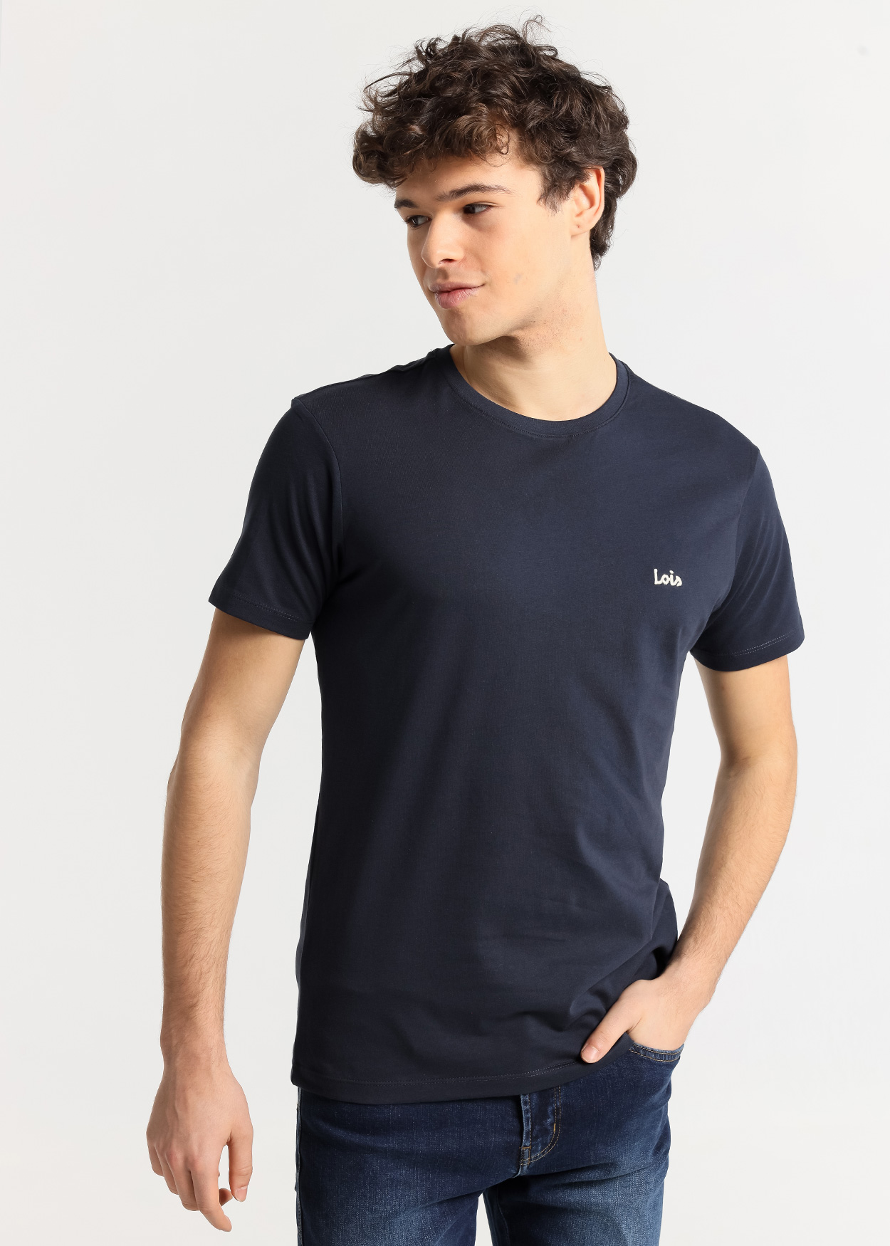 T-Shirt básica Homem Azul