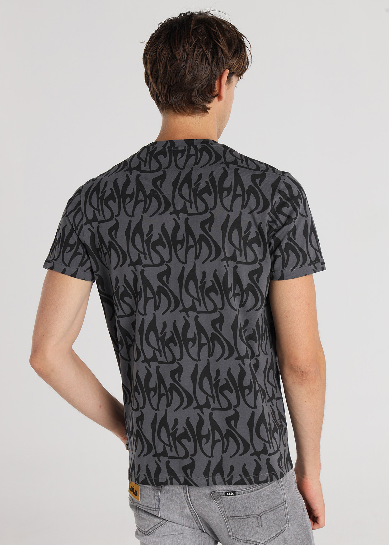 T-Shirt Estampada Homem Cinzento