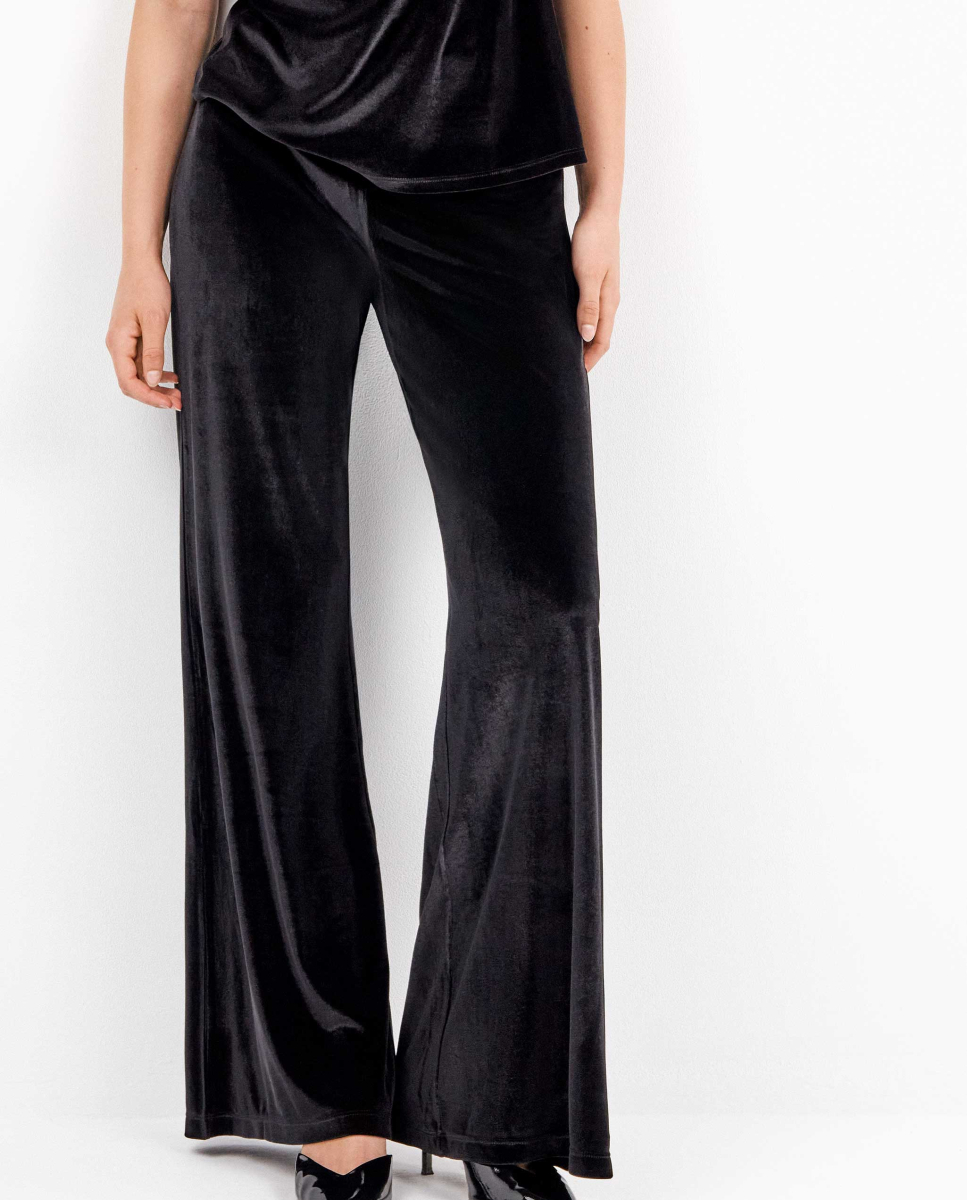 Calças de veludo Preto