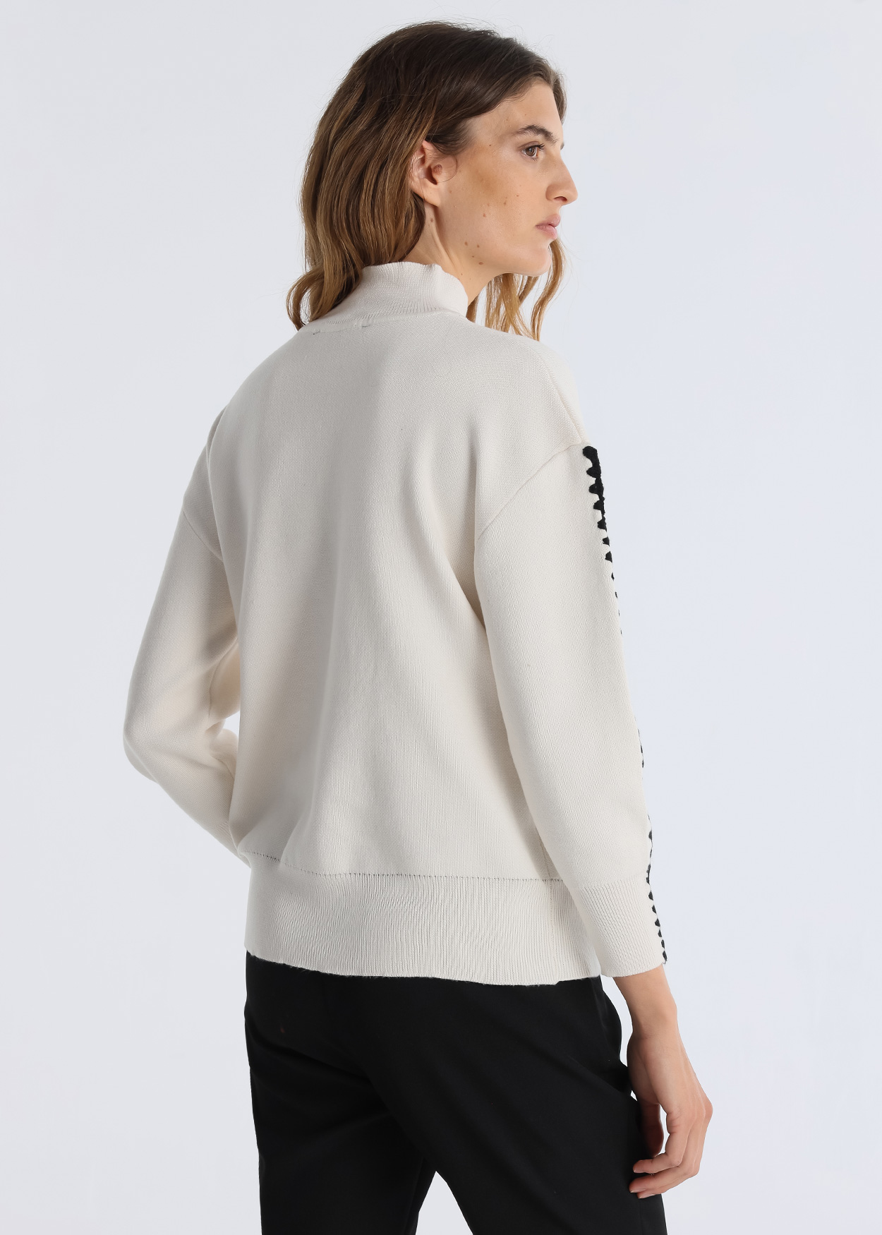 Camisola com gola pixie Senhora Bege