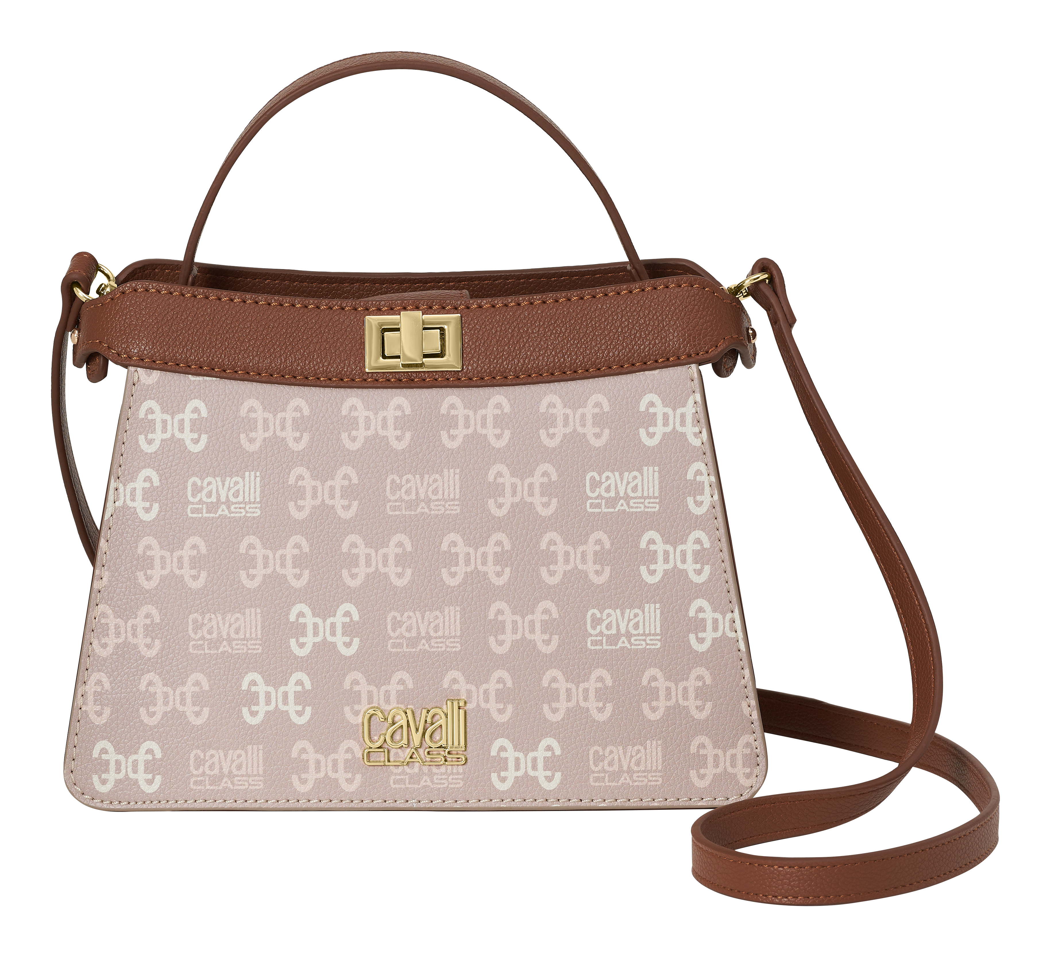 Mala Senhora com Fecho Rotativo Rosa e Castanho