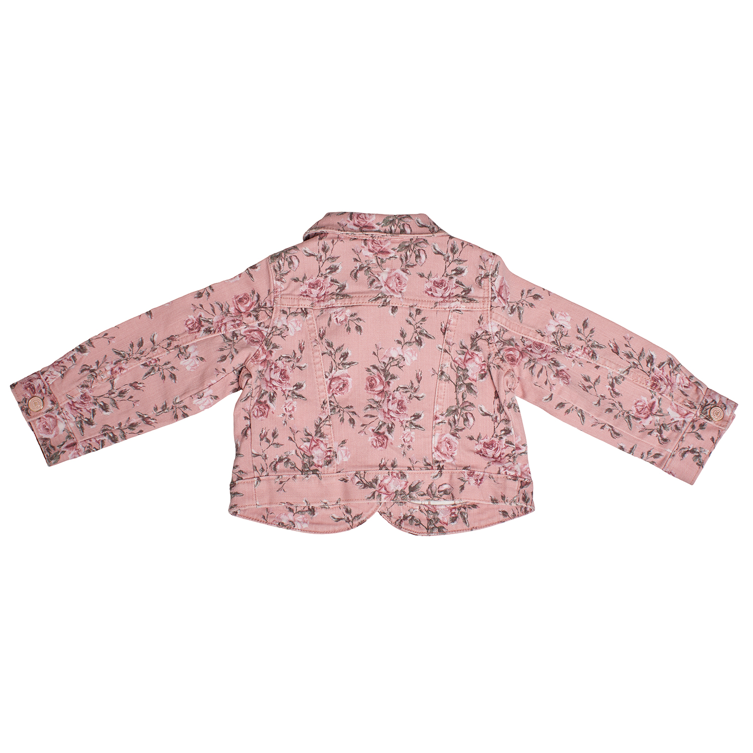 Casaco de Ganga Floral Menina Rosa