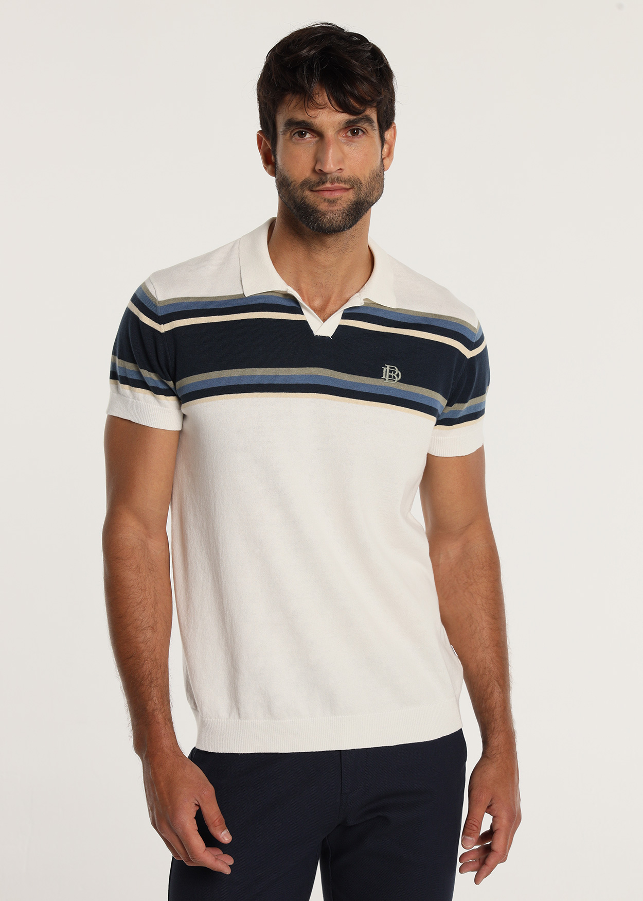 Pólo de malha de manga curta Branco