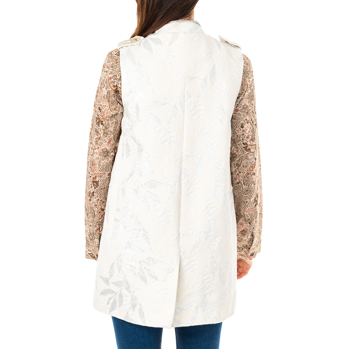 Colete Senhora Efeito Brilhante Prateado